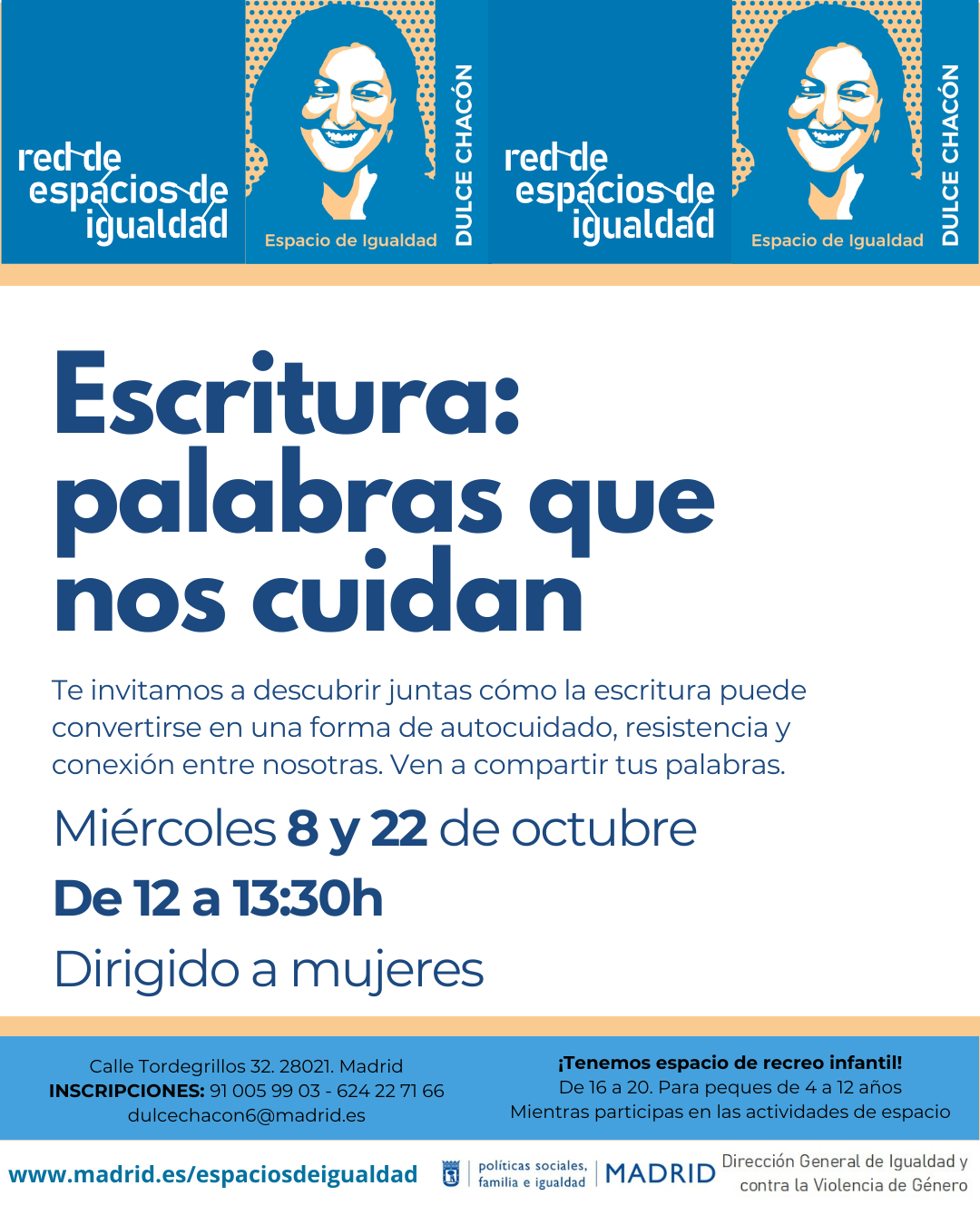 Cartel con texto con la misma información que en web