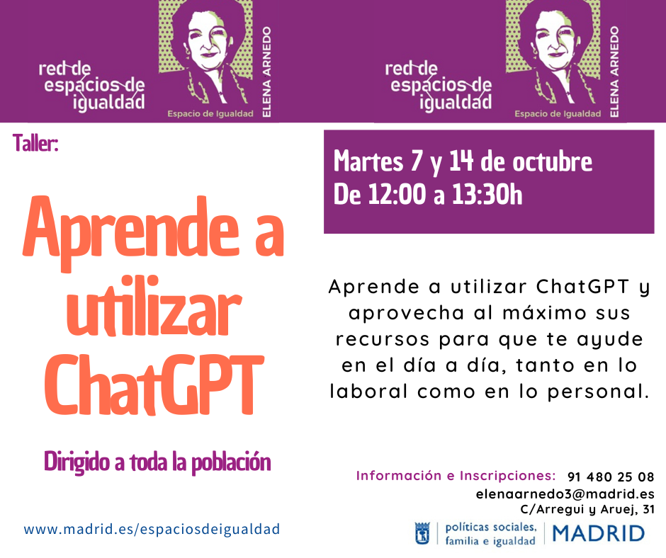 Cartel con el texto contenido en web