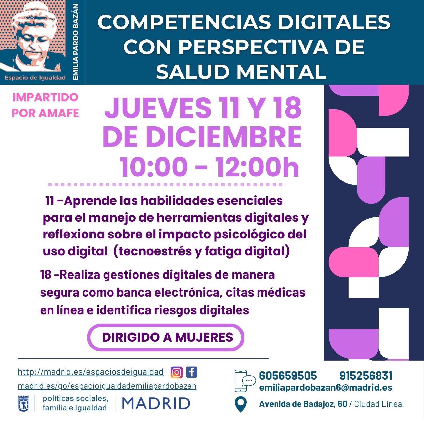 Cartel con el texto contenido en web