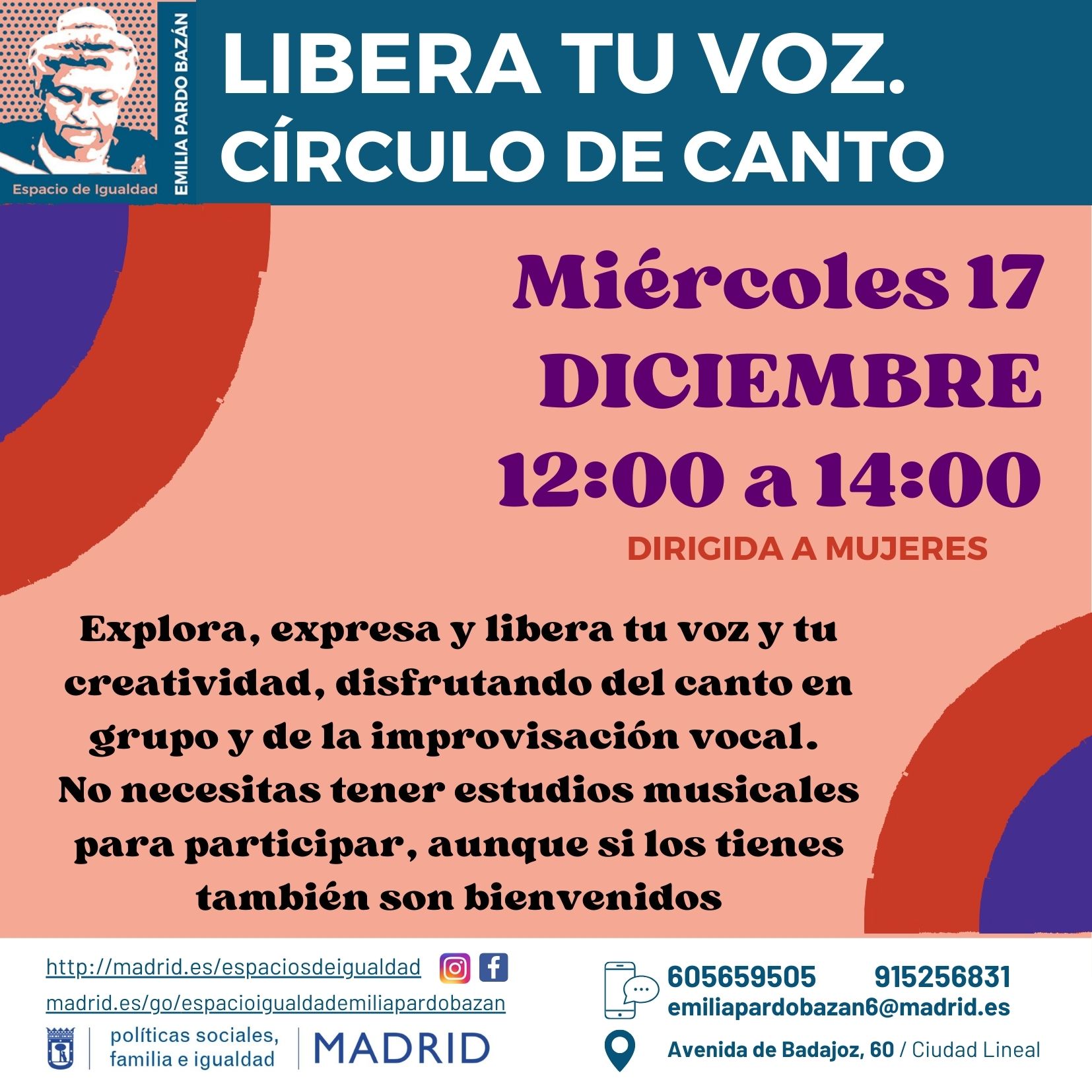 Cartel con el texto contenido en web