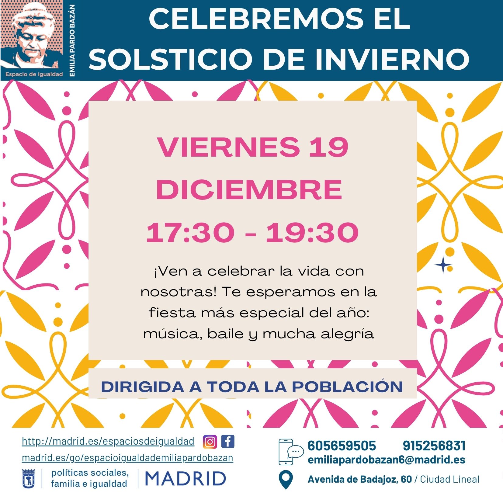 Cartel con el texto contenido en web