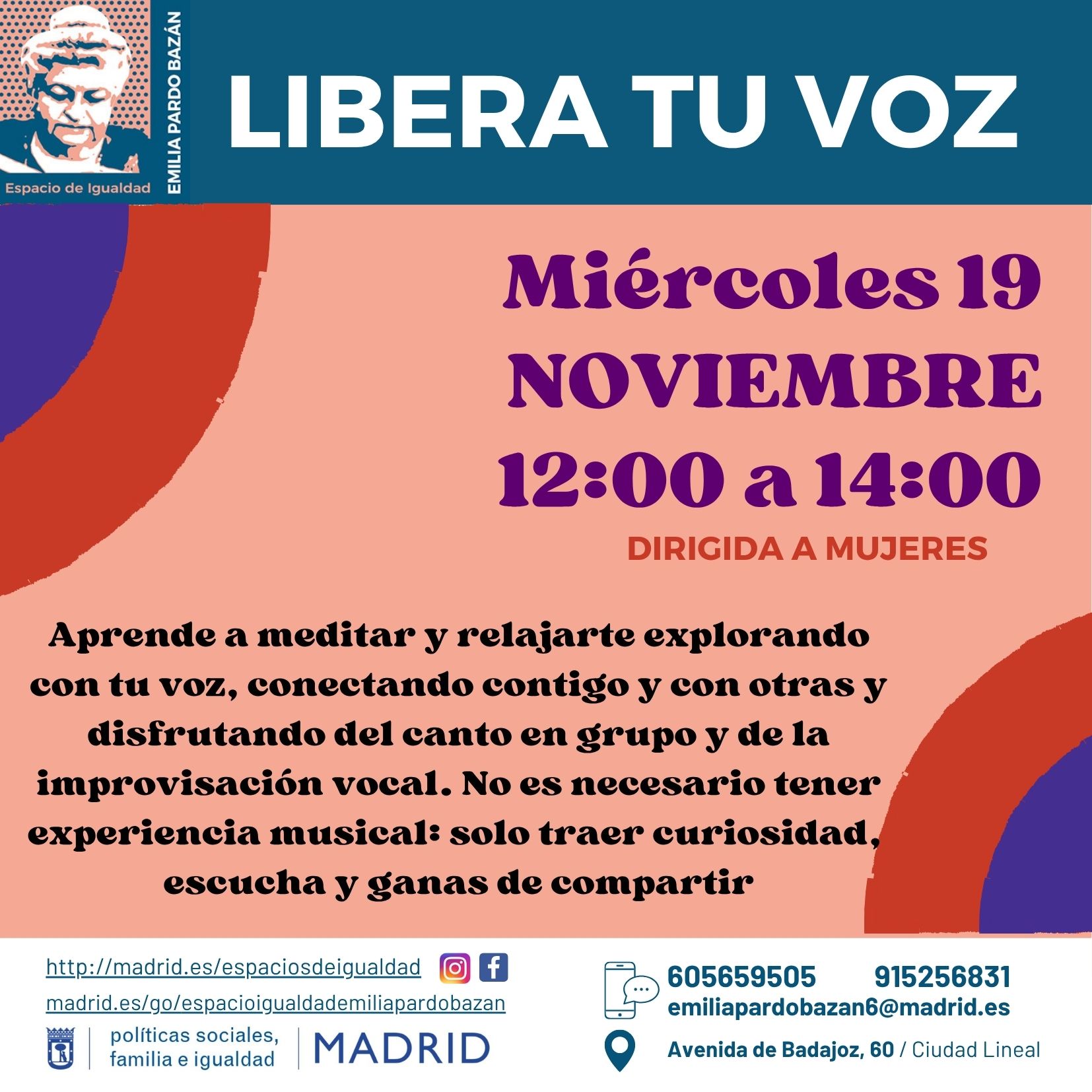 libera tu voz. dirigido a mujeres. 