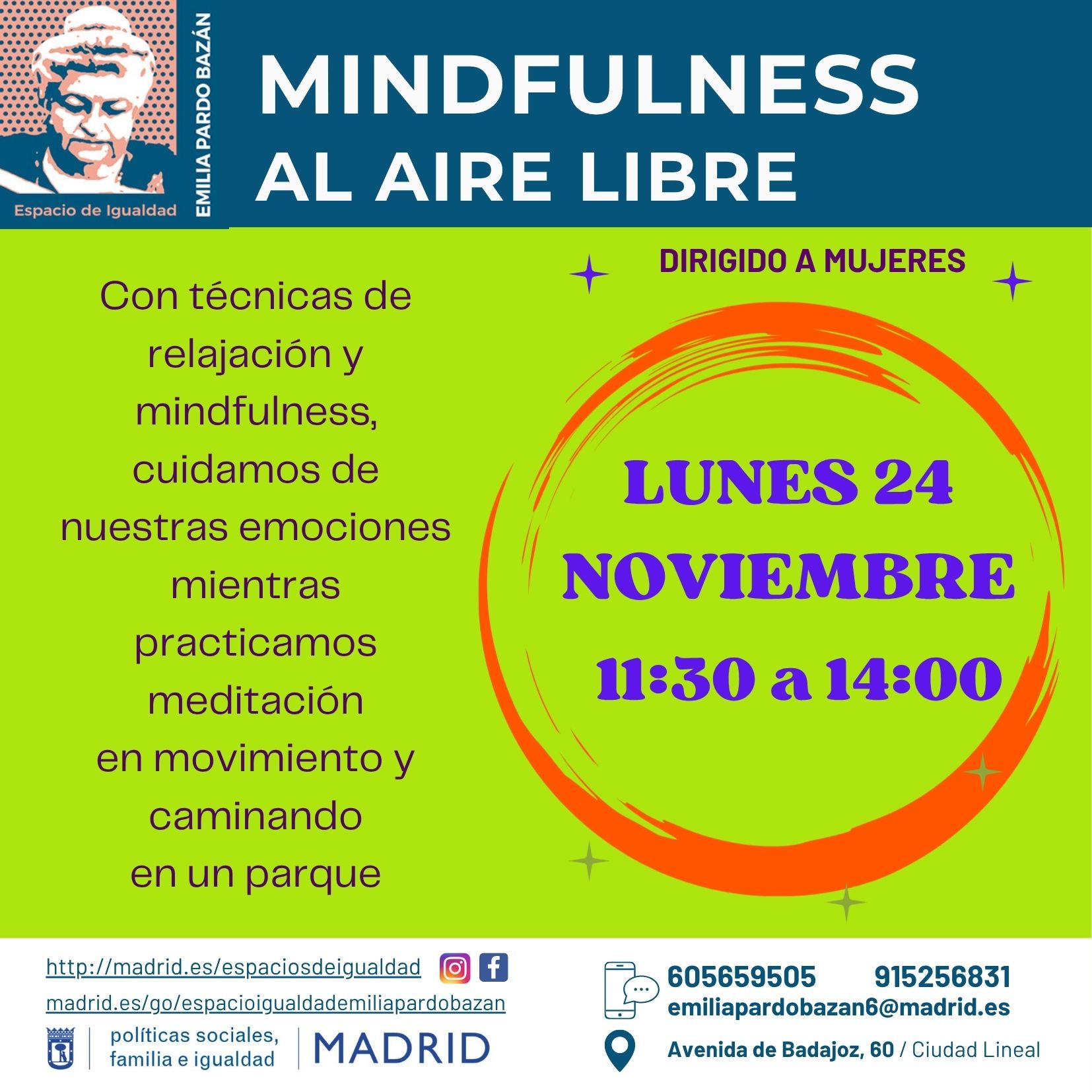 Cartel con el texto contenido en web