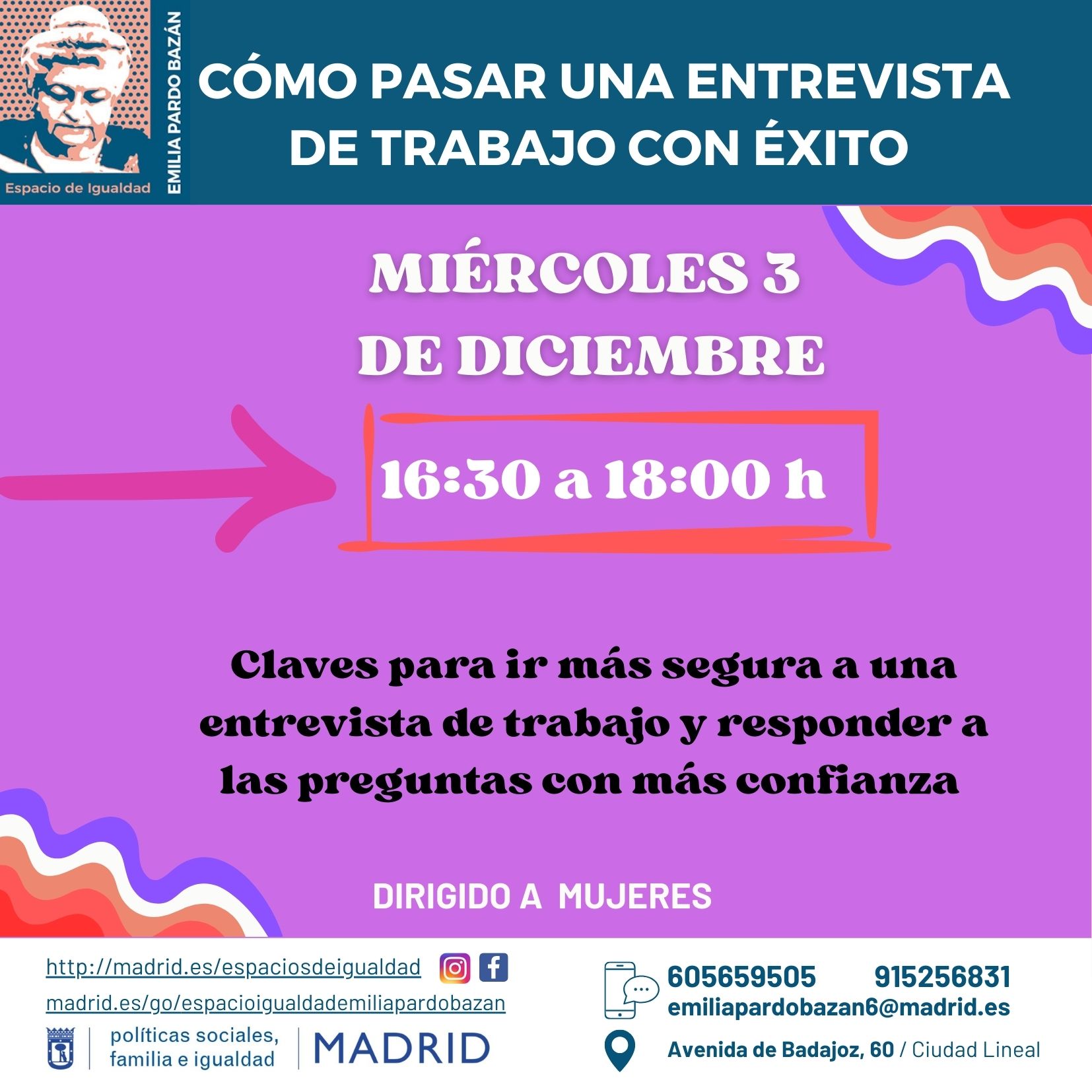 Cartel con el texto contenido en web