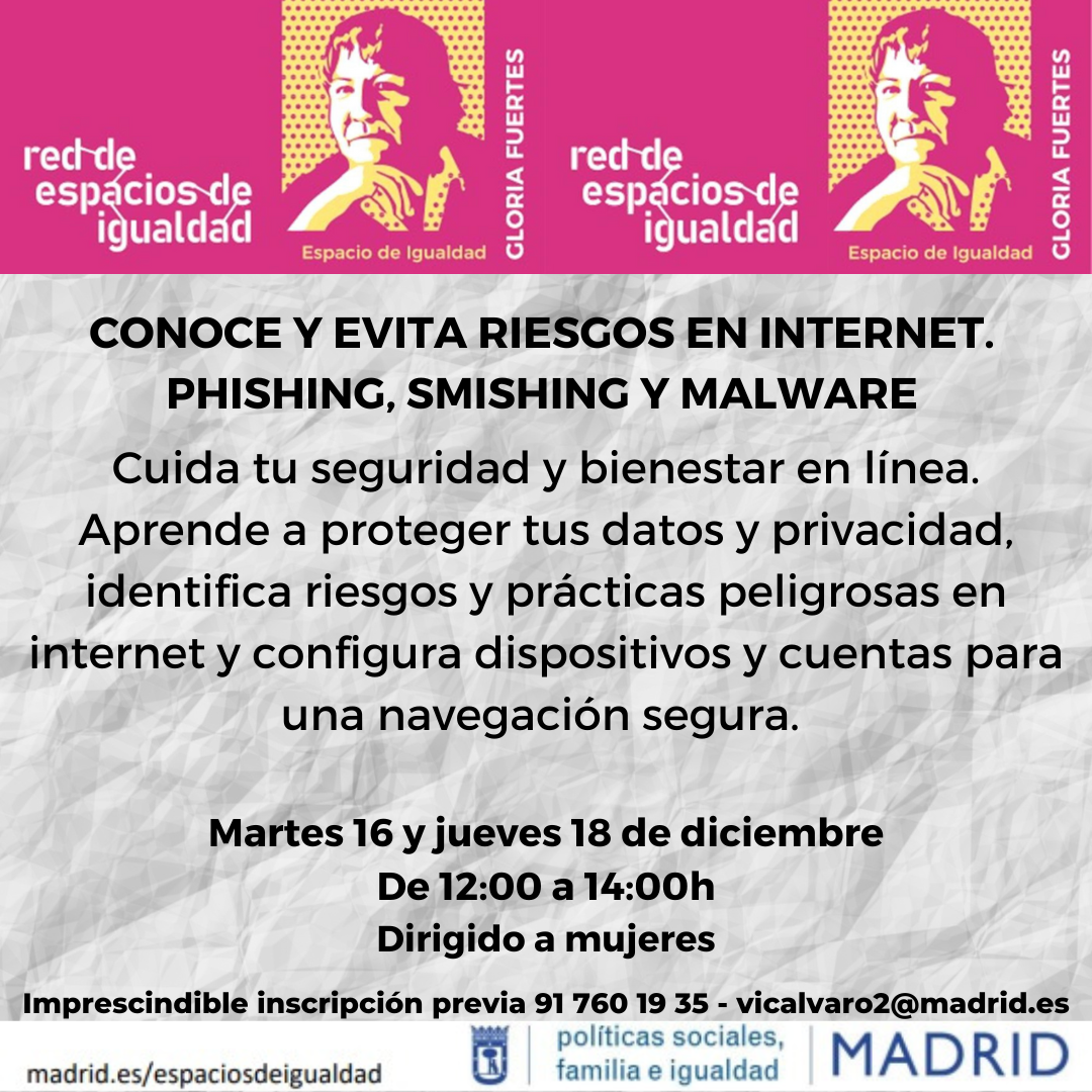 Cartel con el texto contenido en web