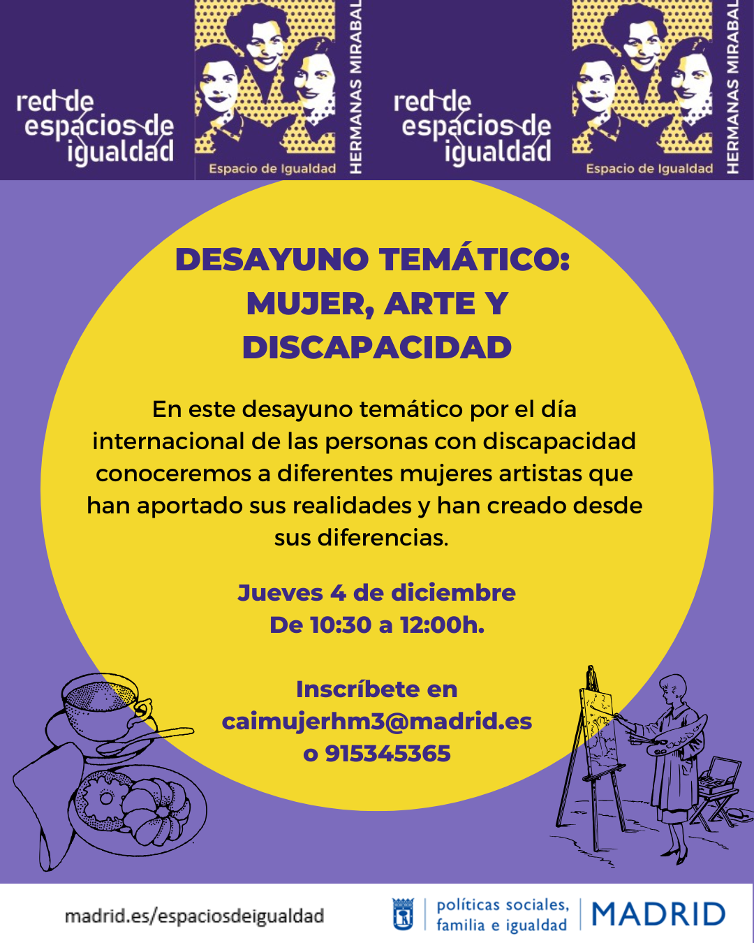 Cartel con texto con la misma información que en web