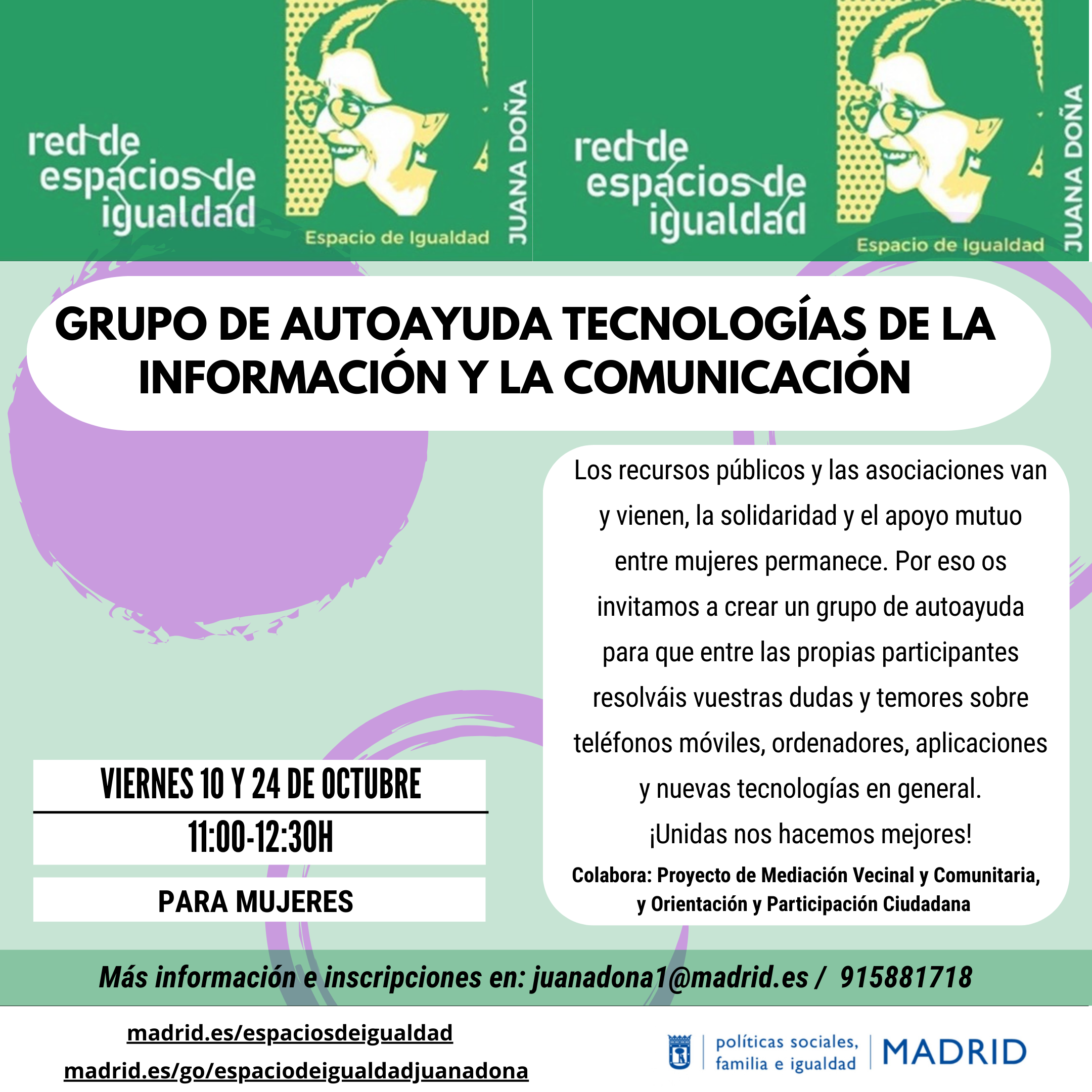 Cartel con el texto contenido en web