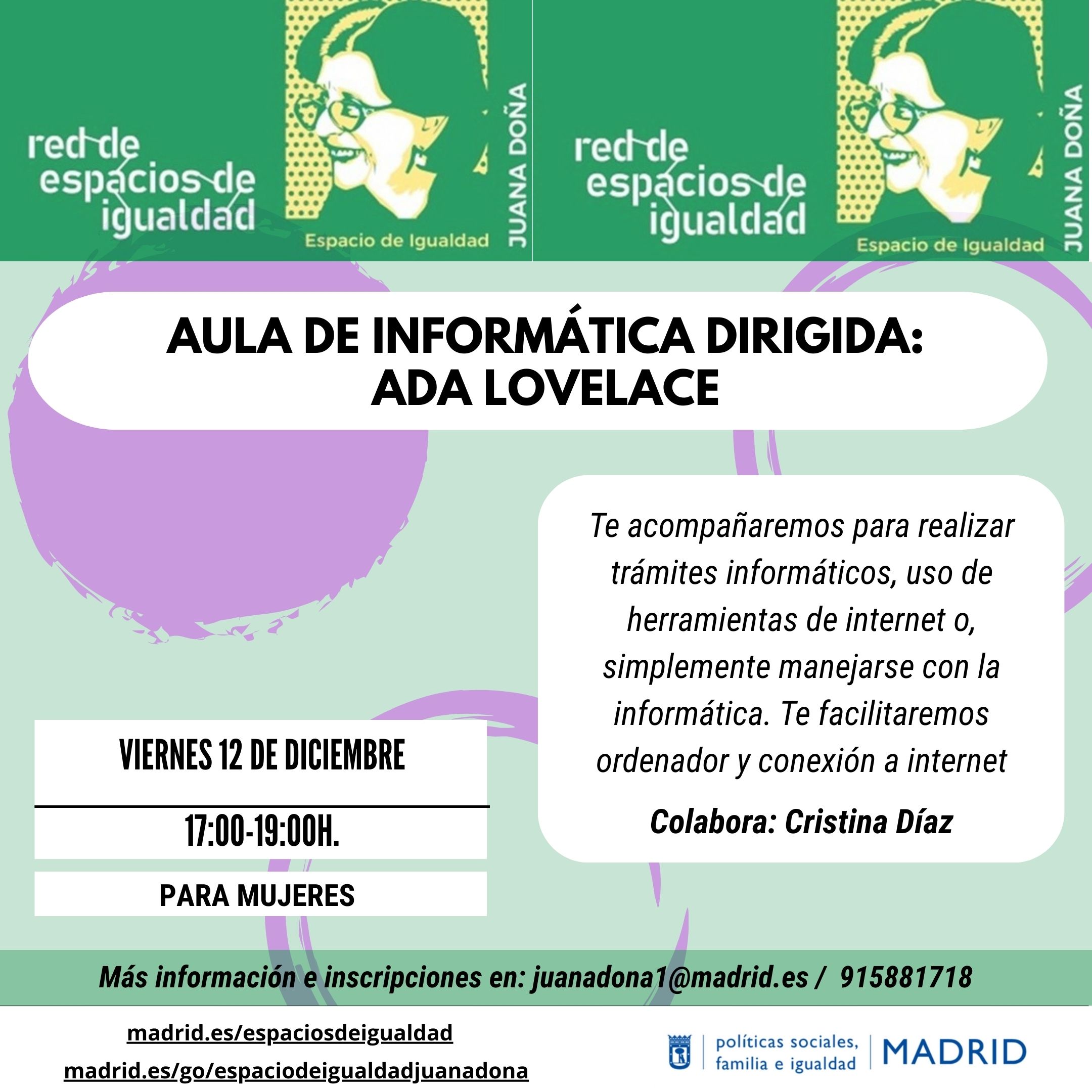 Cartel con el texto contenido en web