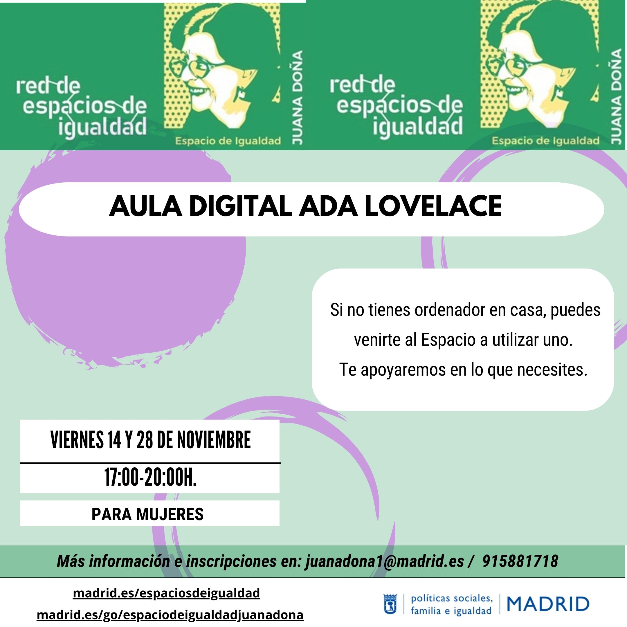 Cartel con el texto contenido en web