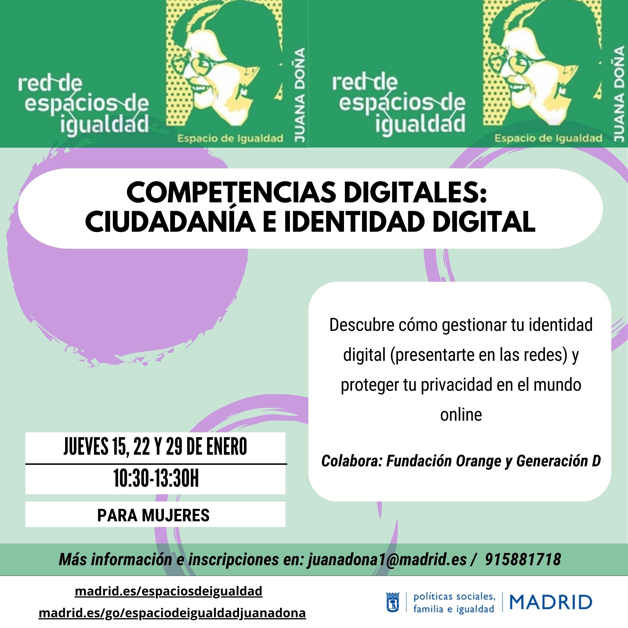 Cartel con el texto contenido en web