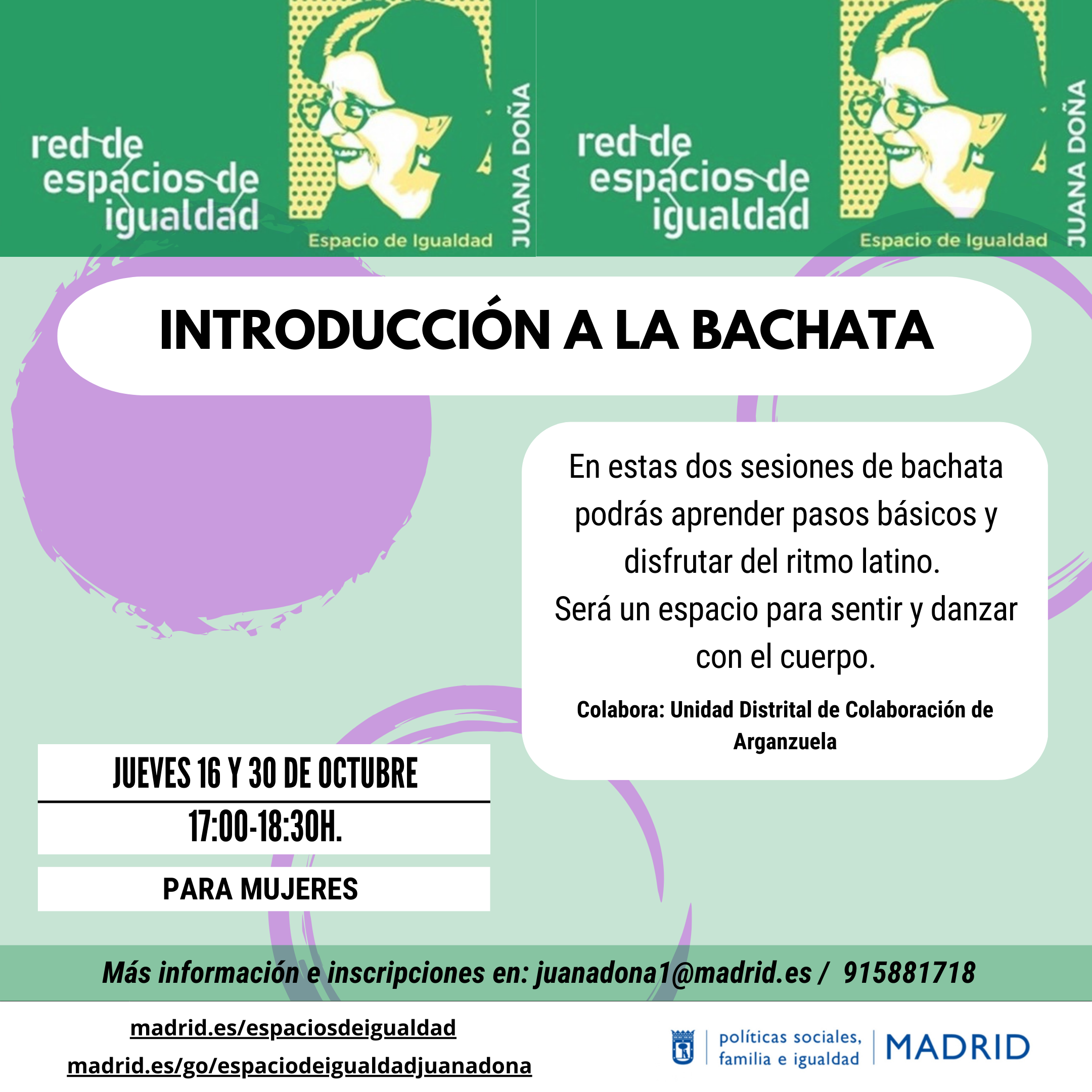 Cartel con el texto contenido en web