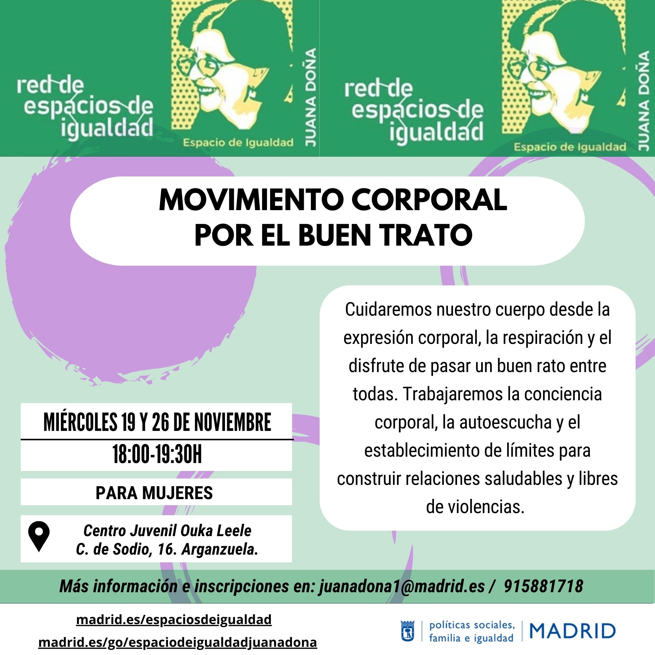 Cartel con el texto contenido en web