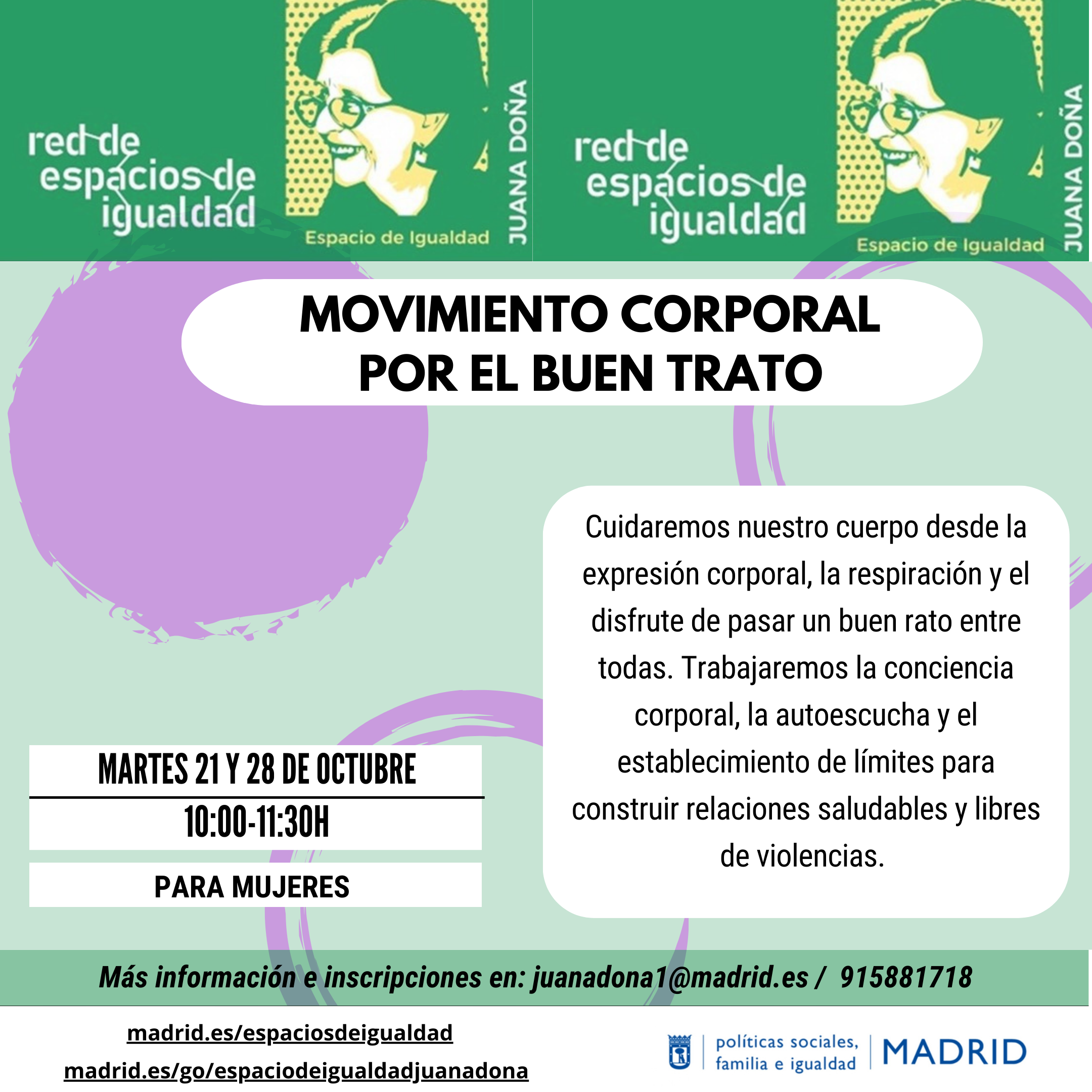 Cartel con el texto contenido en web