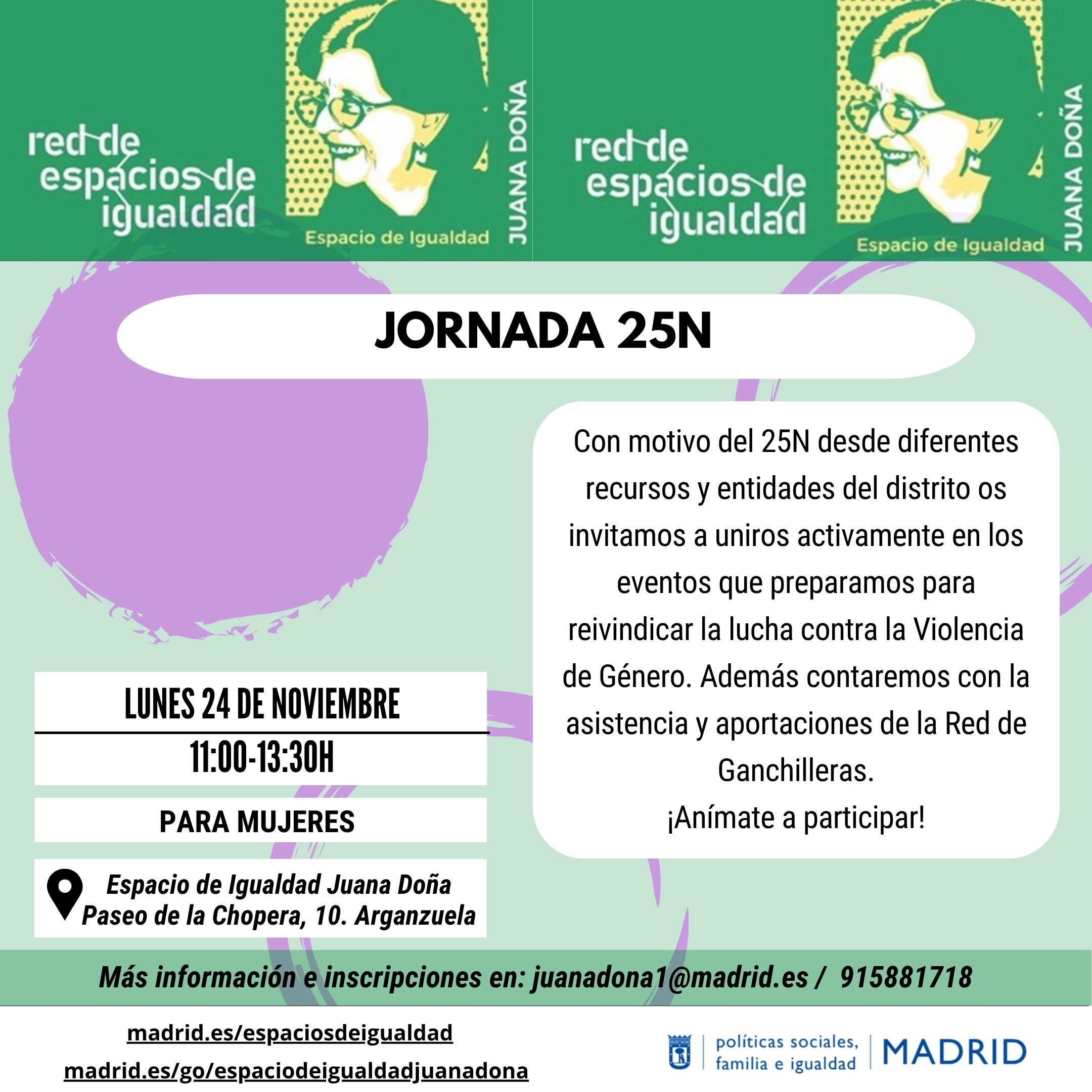 Cartel con el texto contenido en web