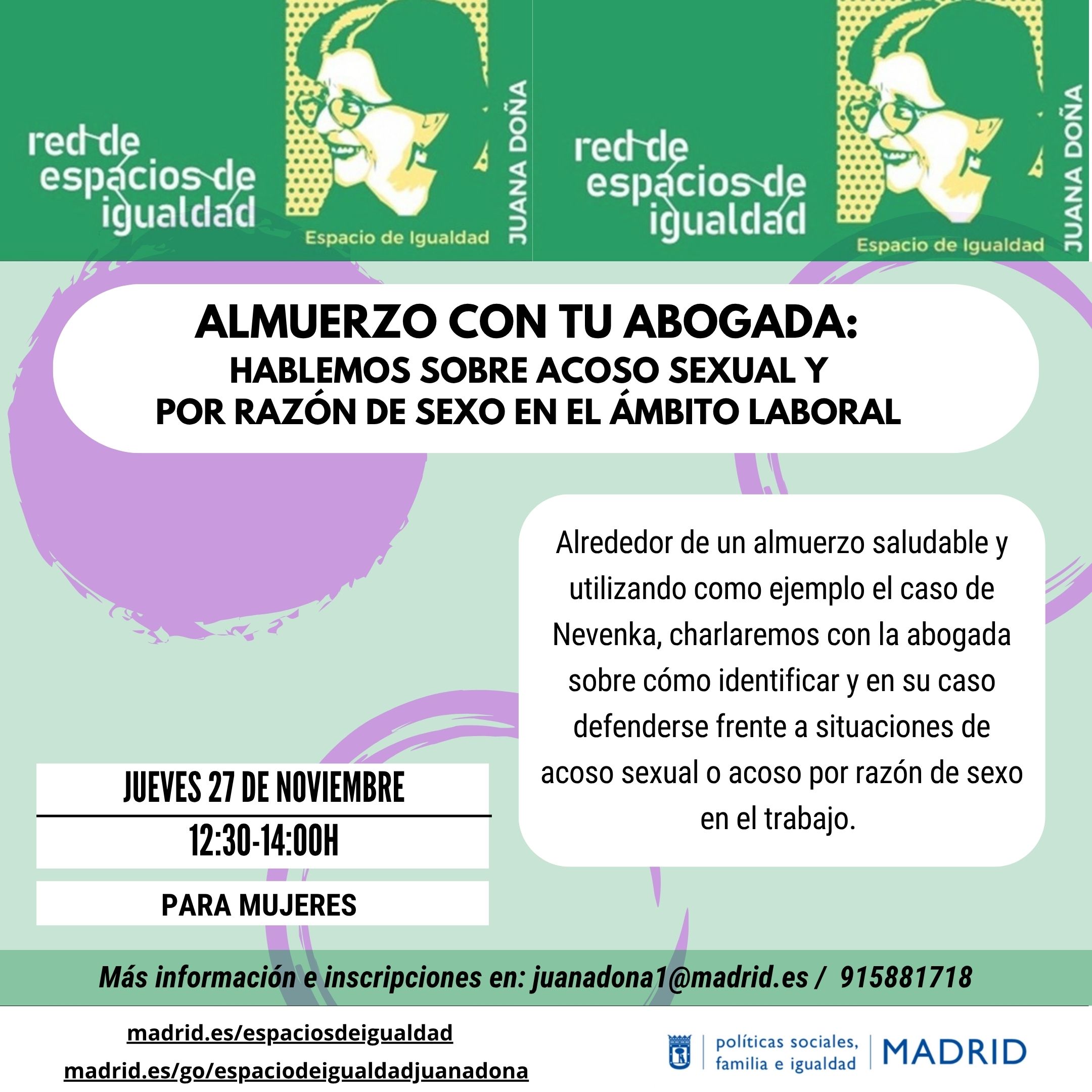 Cartel con el texto contenido en web