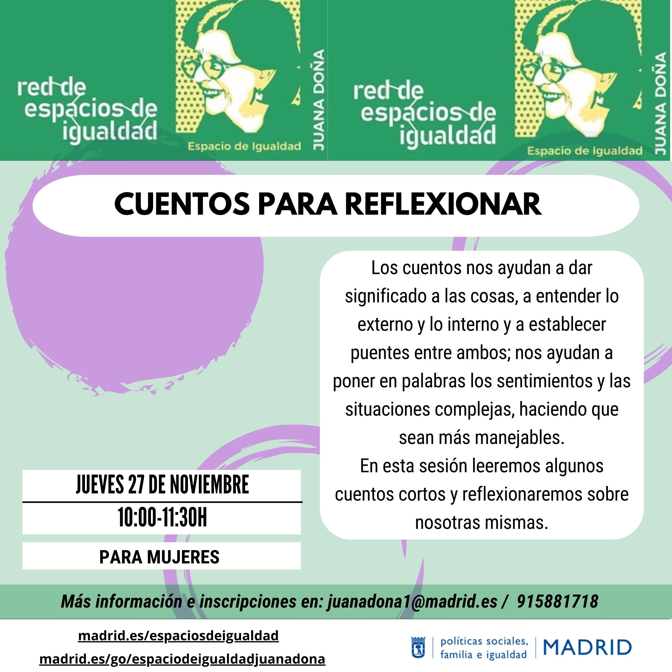 Cartel con el texto contenido en web