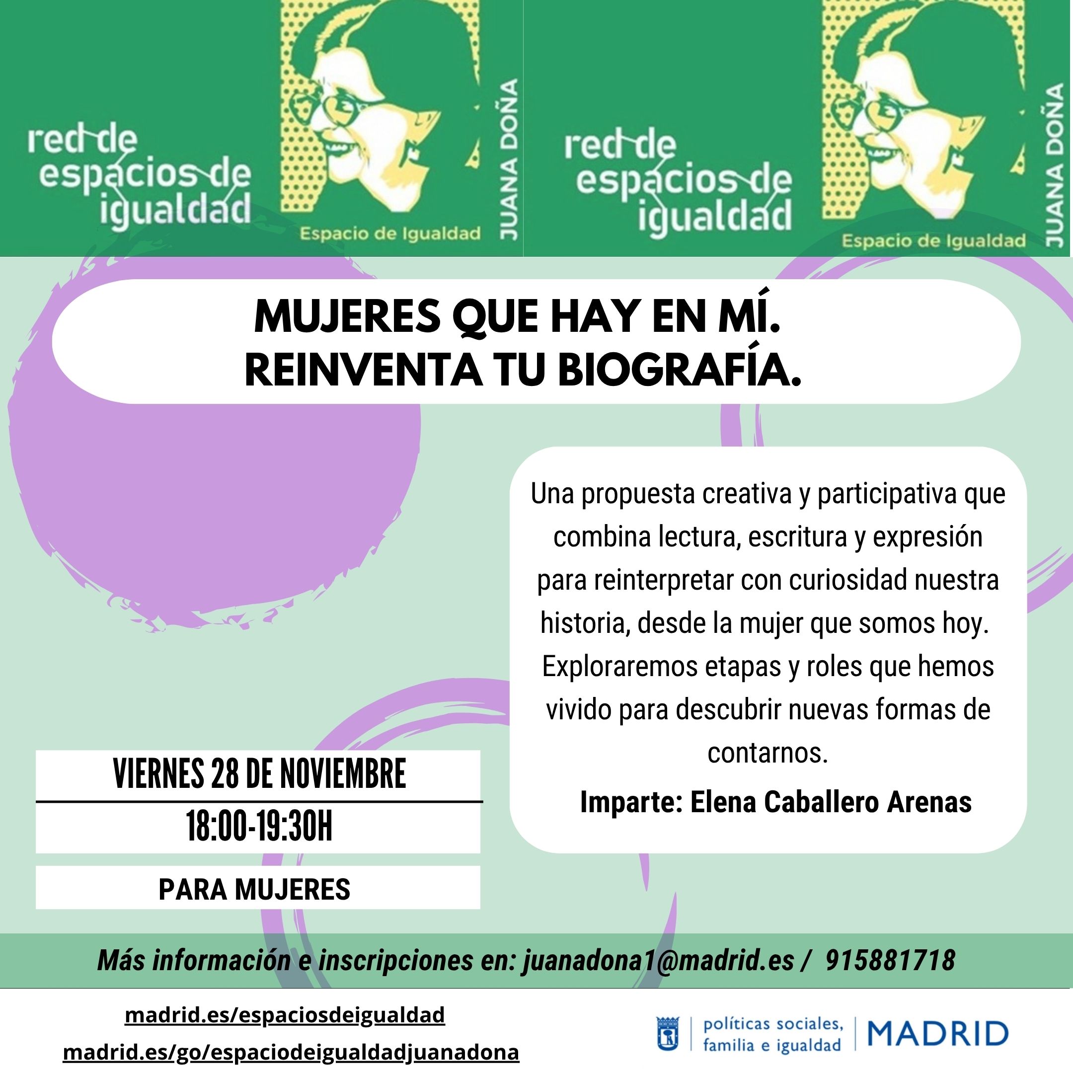 Cartel con el texto contenido en web