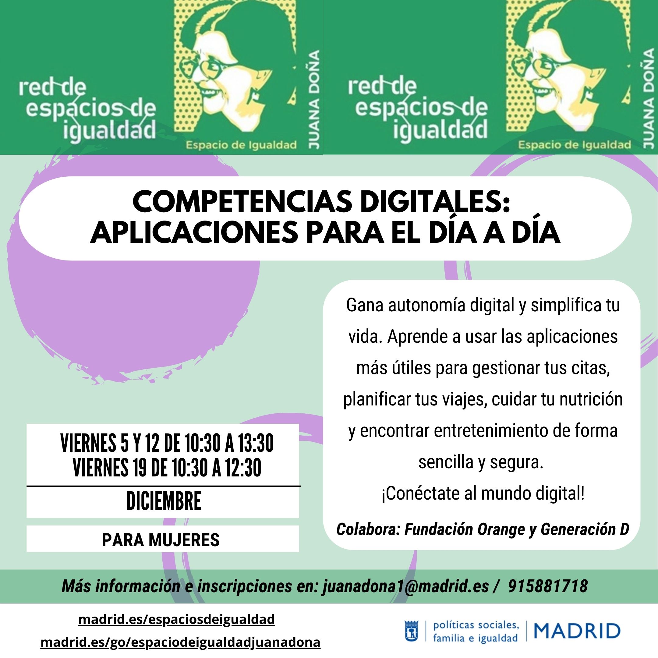 Cartel con el texto contenido en web