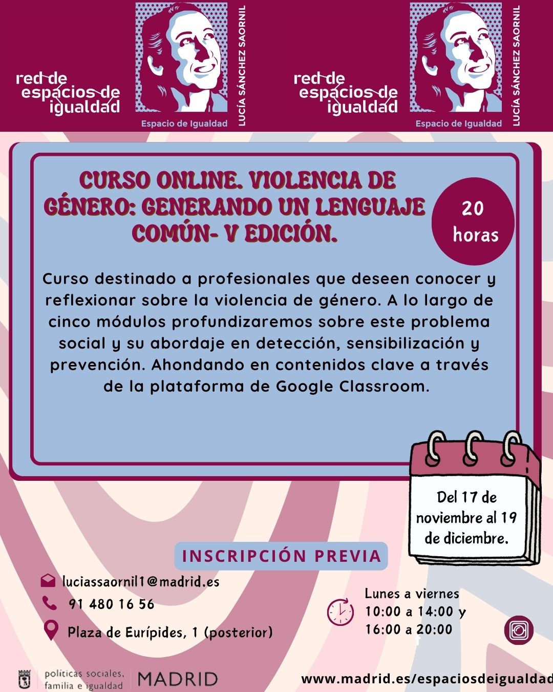 cartel con el texto contenido en web