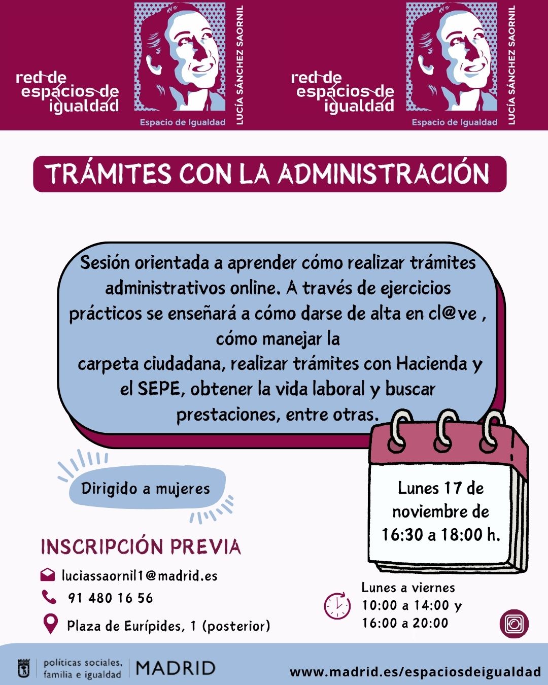 Cartel con el texto contenido en web