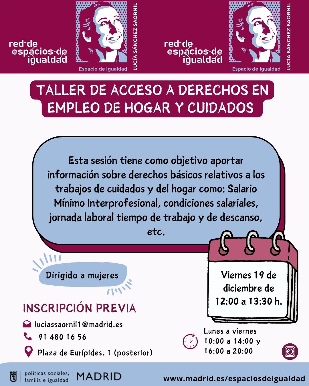 Cartel con el texto contenido en web