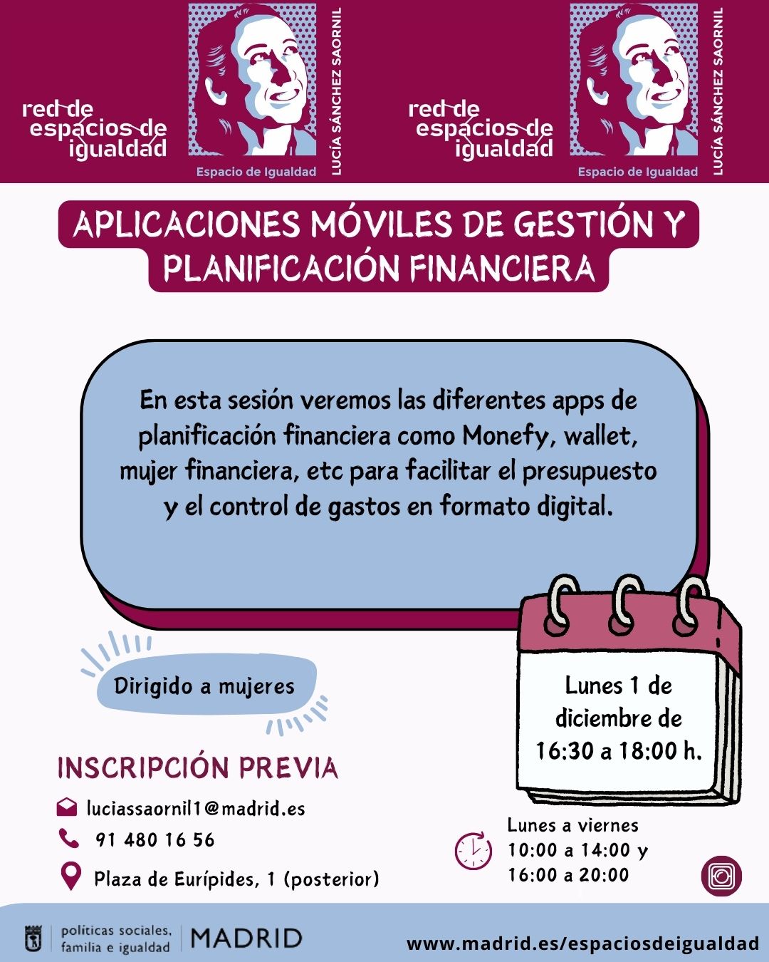 Cartel con el texto contenido en web