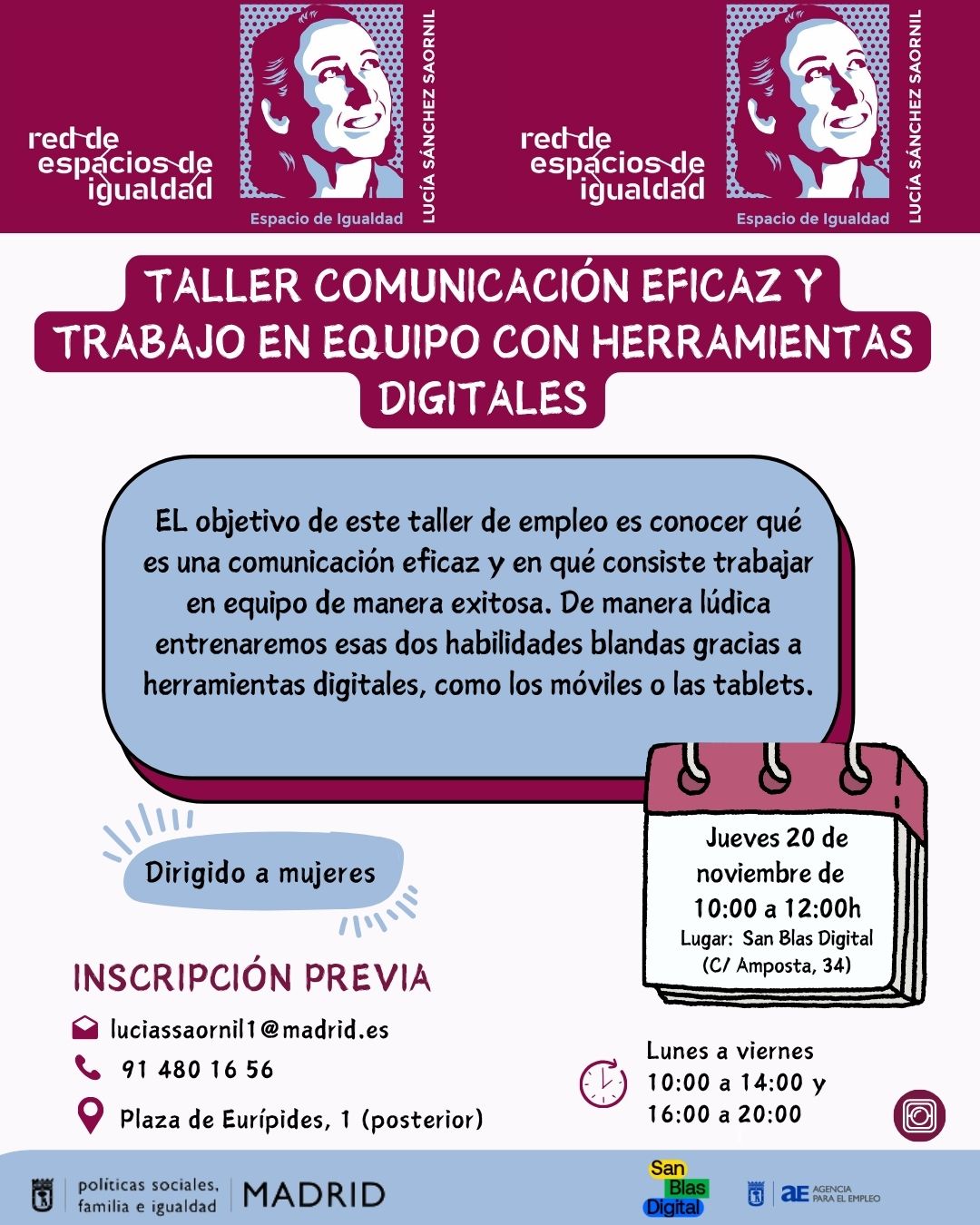 Cartel con el texto contenido en web