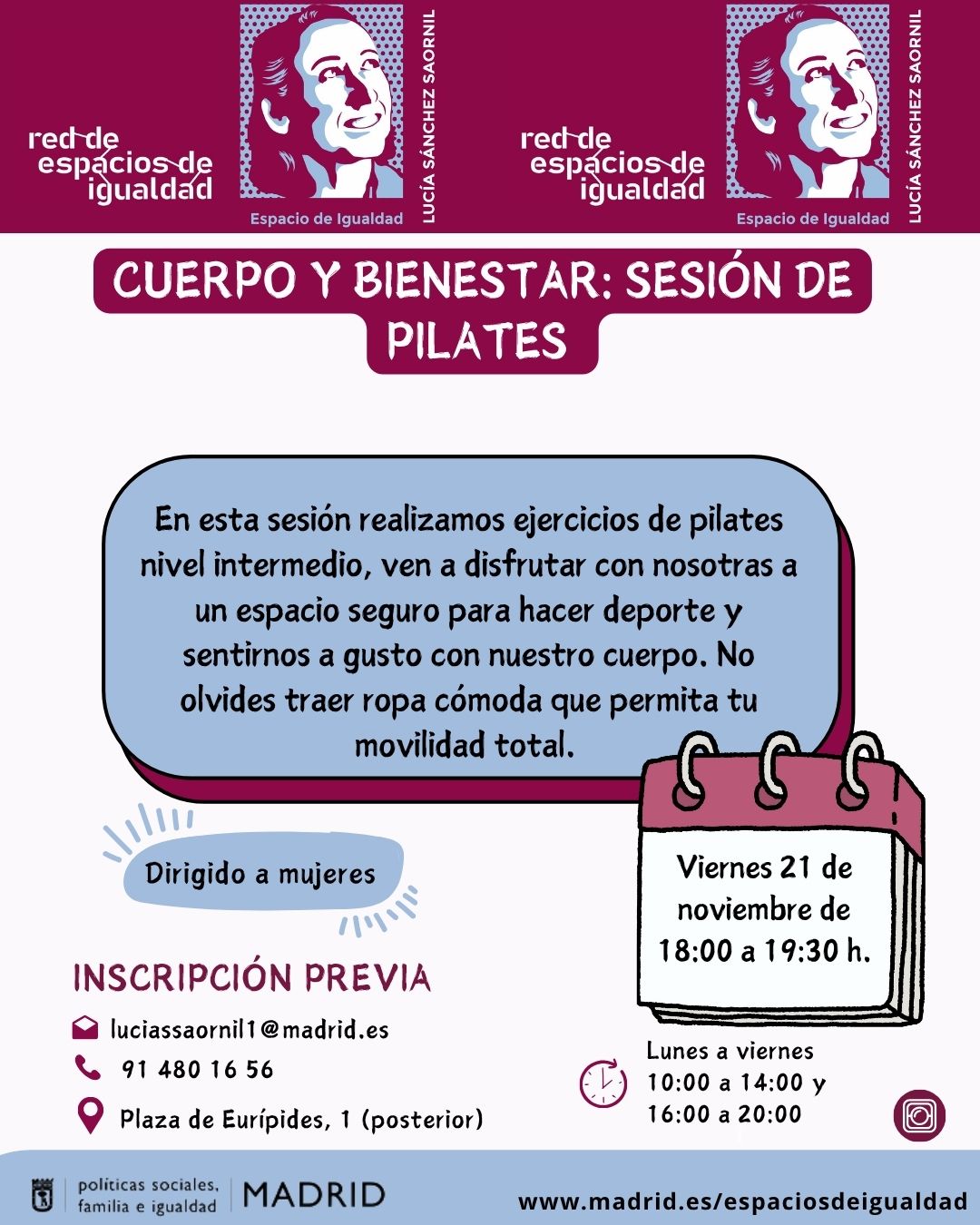 Cartel con el texto contenido en web