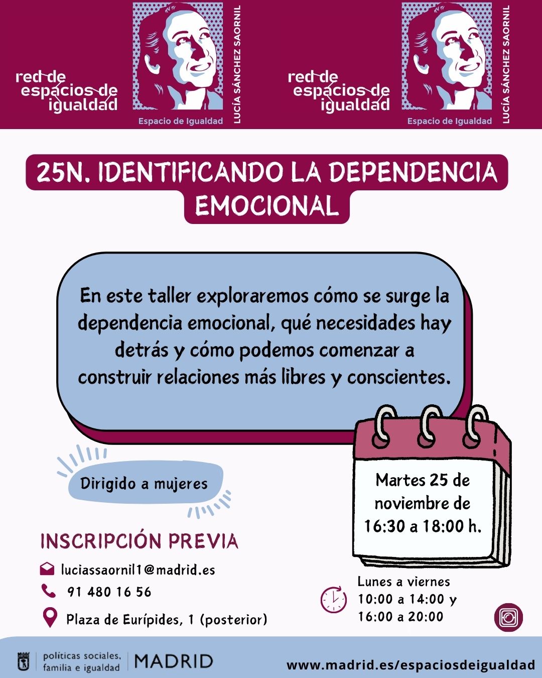 Cartel con el texto contenido en web