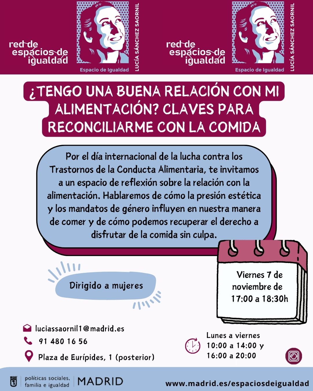 Cartel con el texto contenido en web