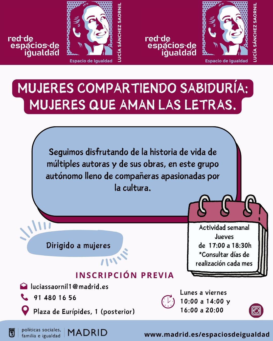 Cartel con texto contenido en la web