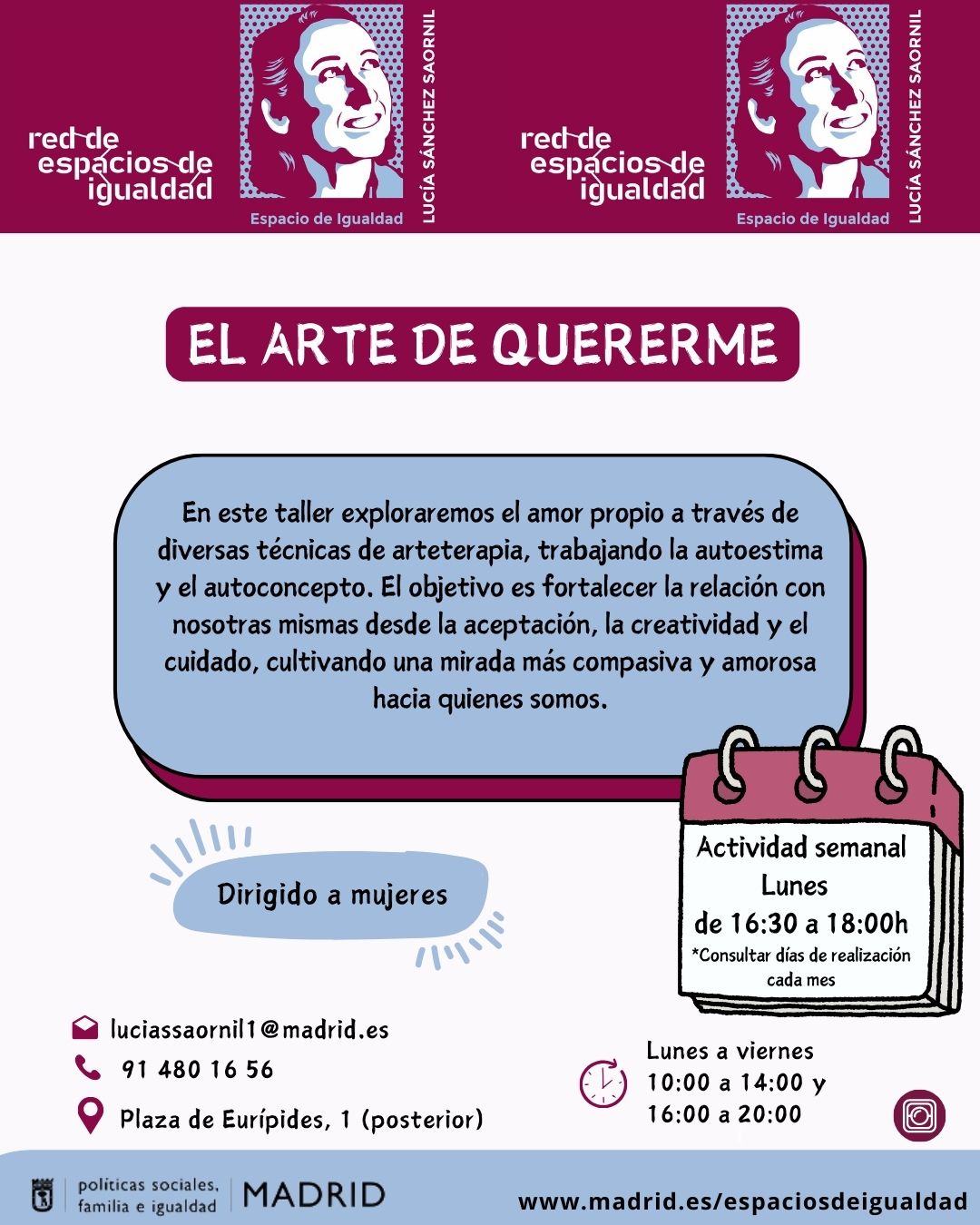 Cartel con el texto contenido en web