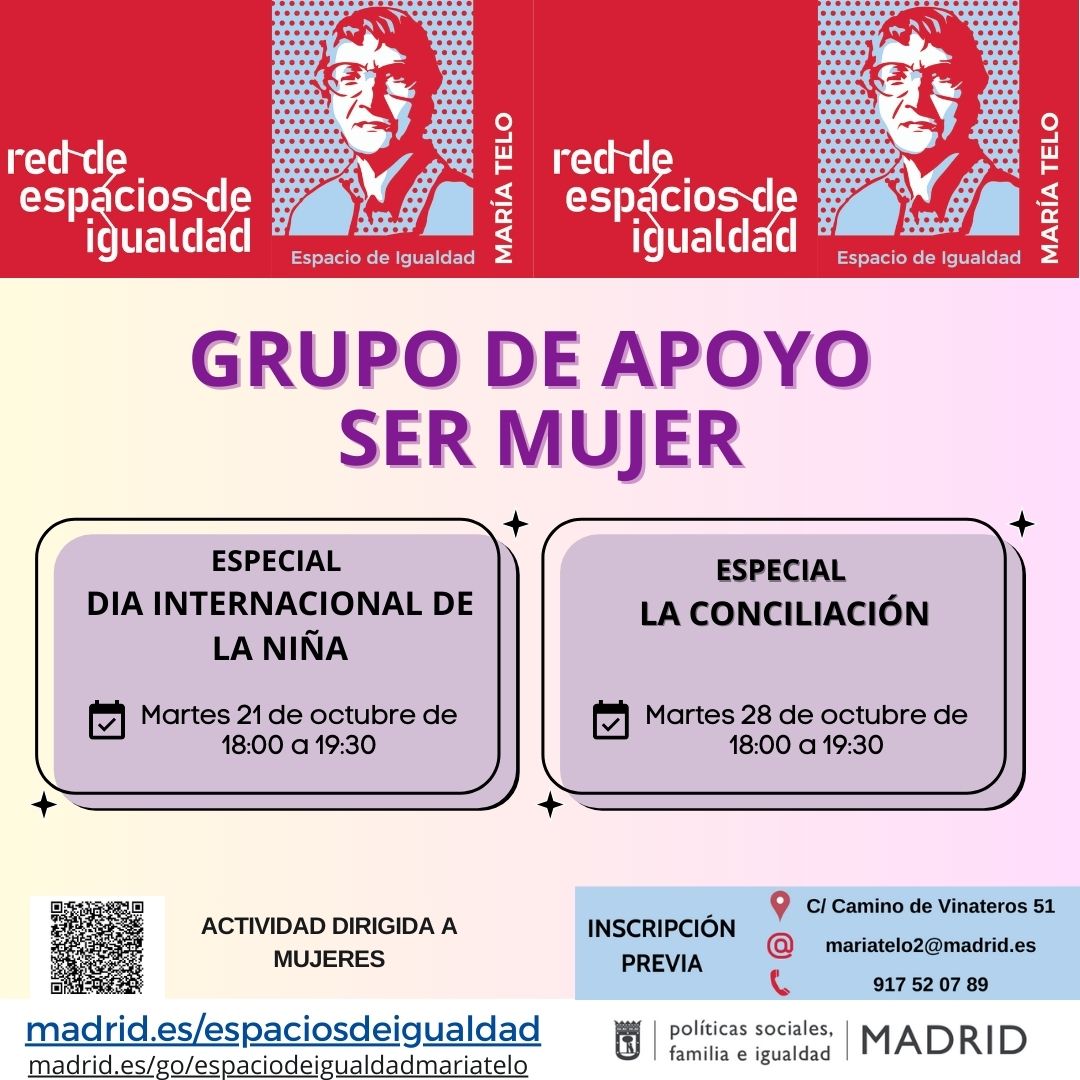 talleres grupo de apoyo ser mujer - misma información que en web