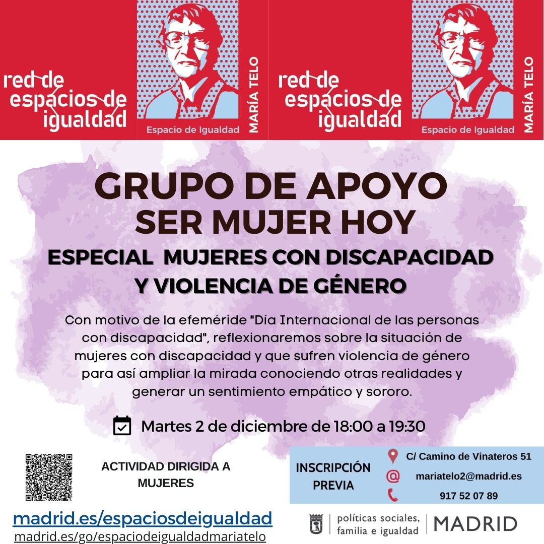 talleres grupo de apoyo ser mujer - misma información que en web