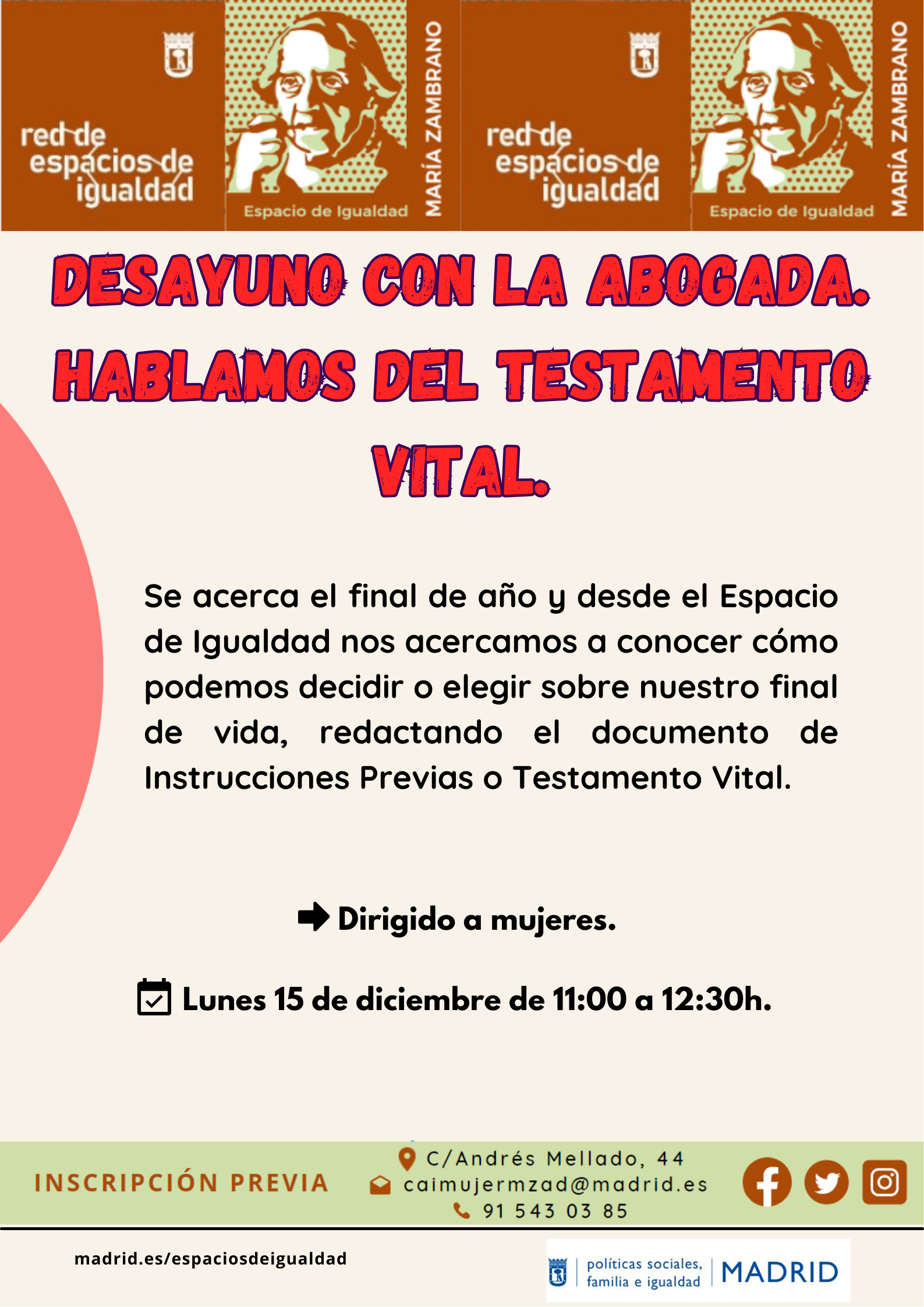 Cartel con el texto contenido en web