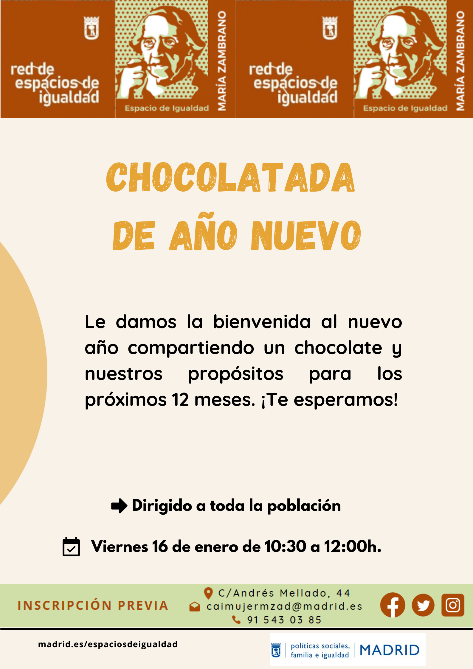 Cartel con el texto contenido en web