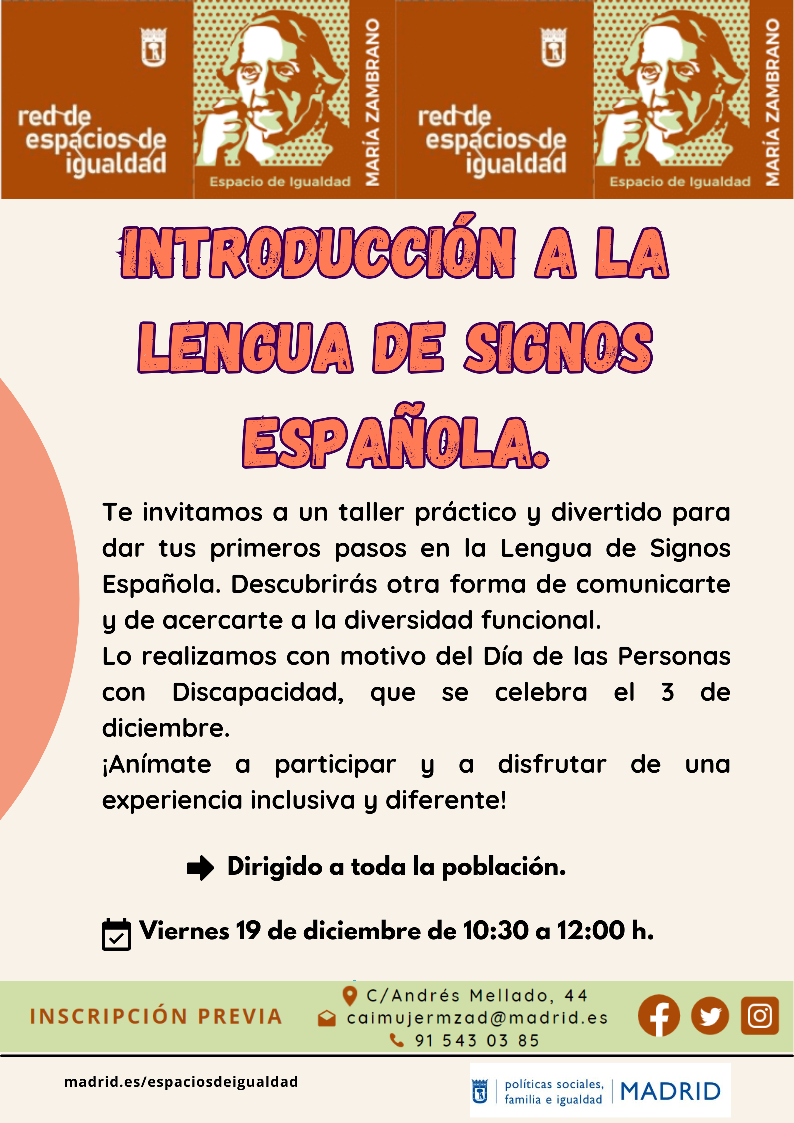 cartel con la misma información que lo publicado en web