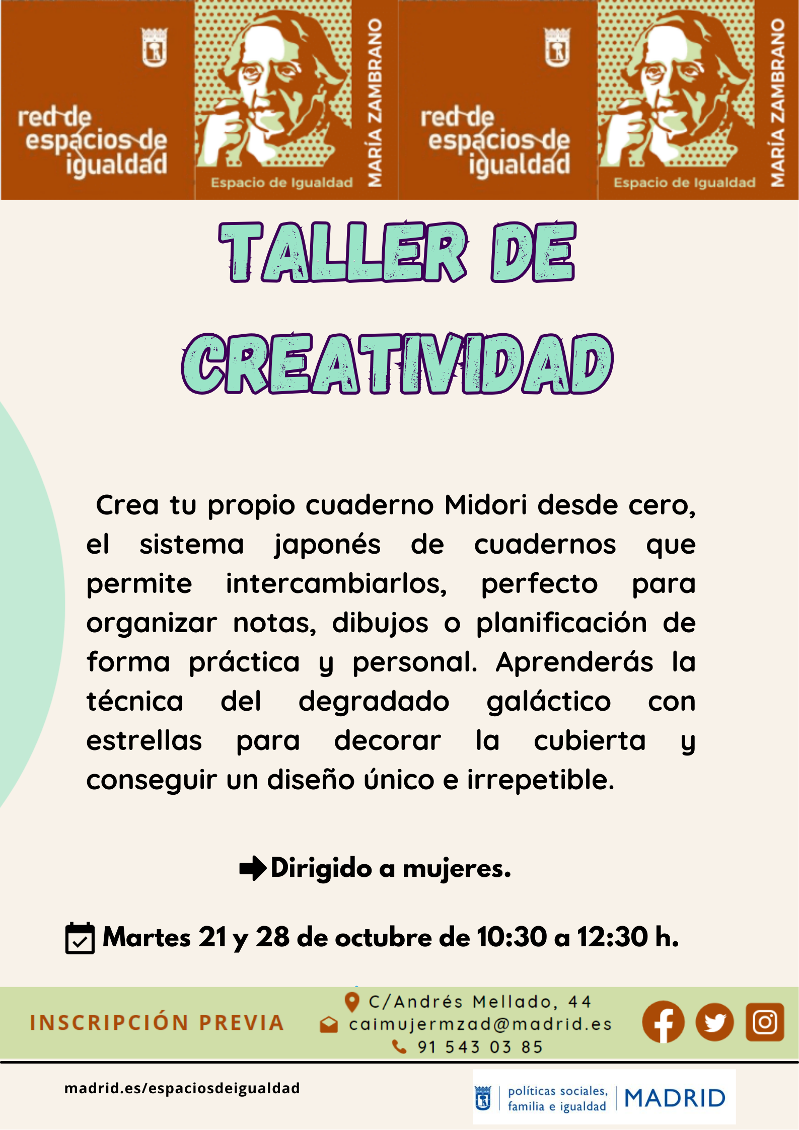 Cartel con el texto contenido en web