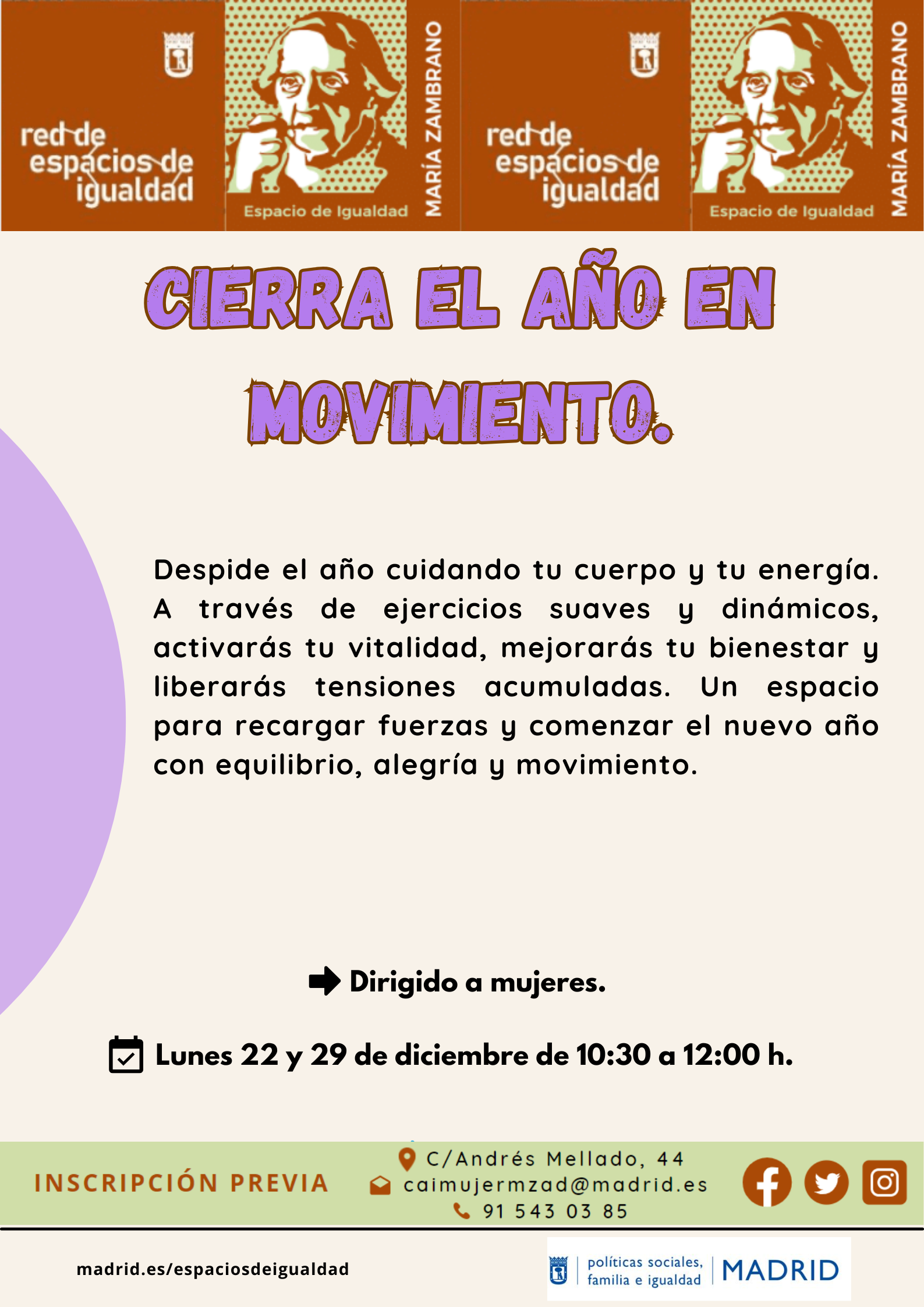 Cartel con el texto contenido en web