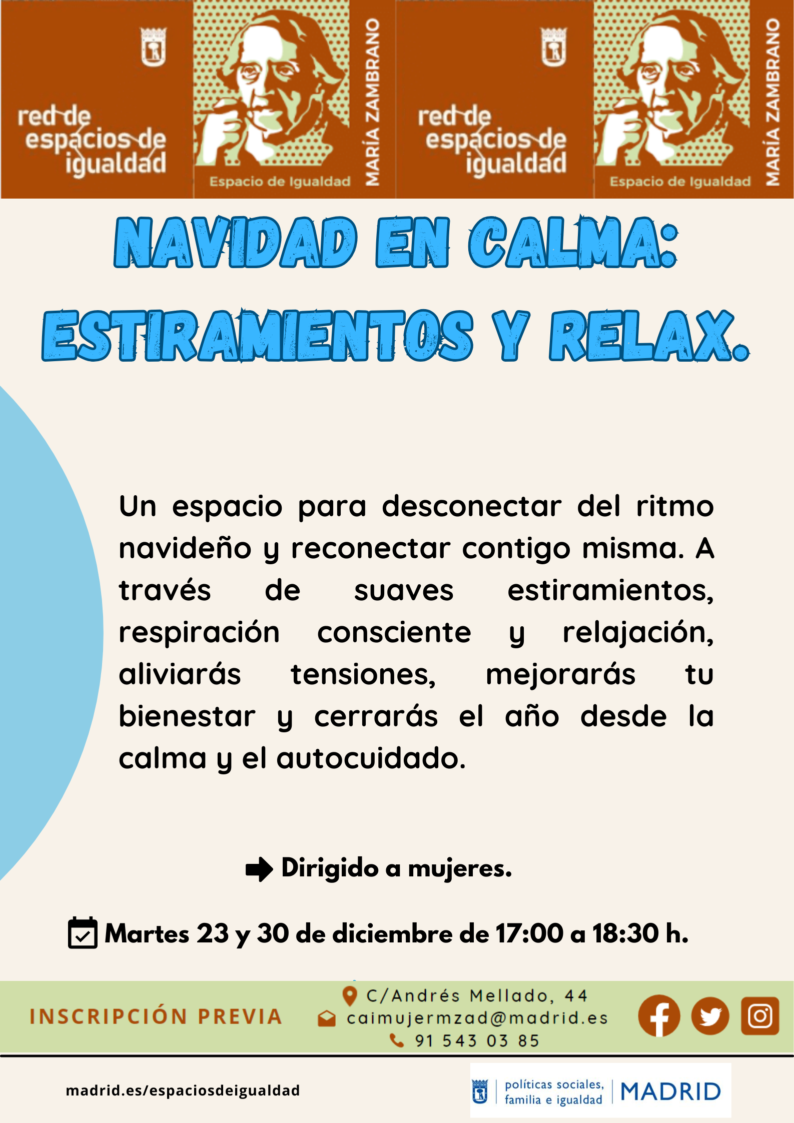 Cartel con el texto contenido en web