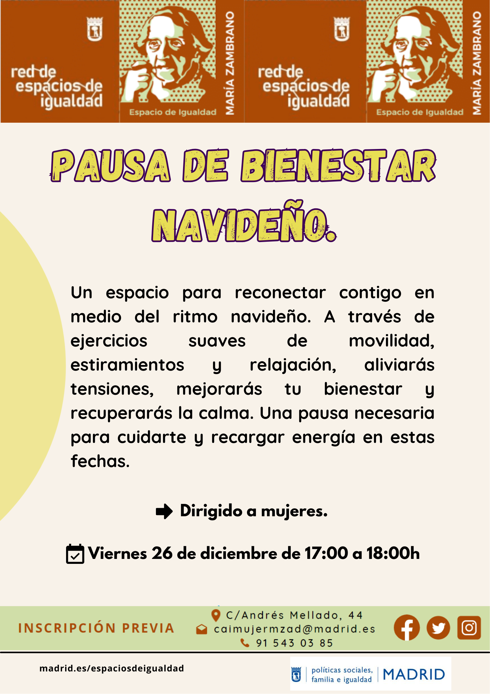 Cartel con el texto contenido en web