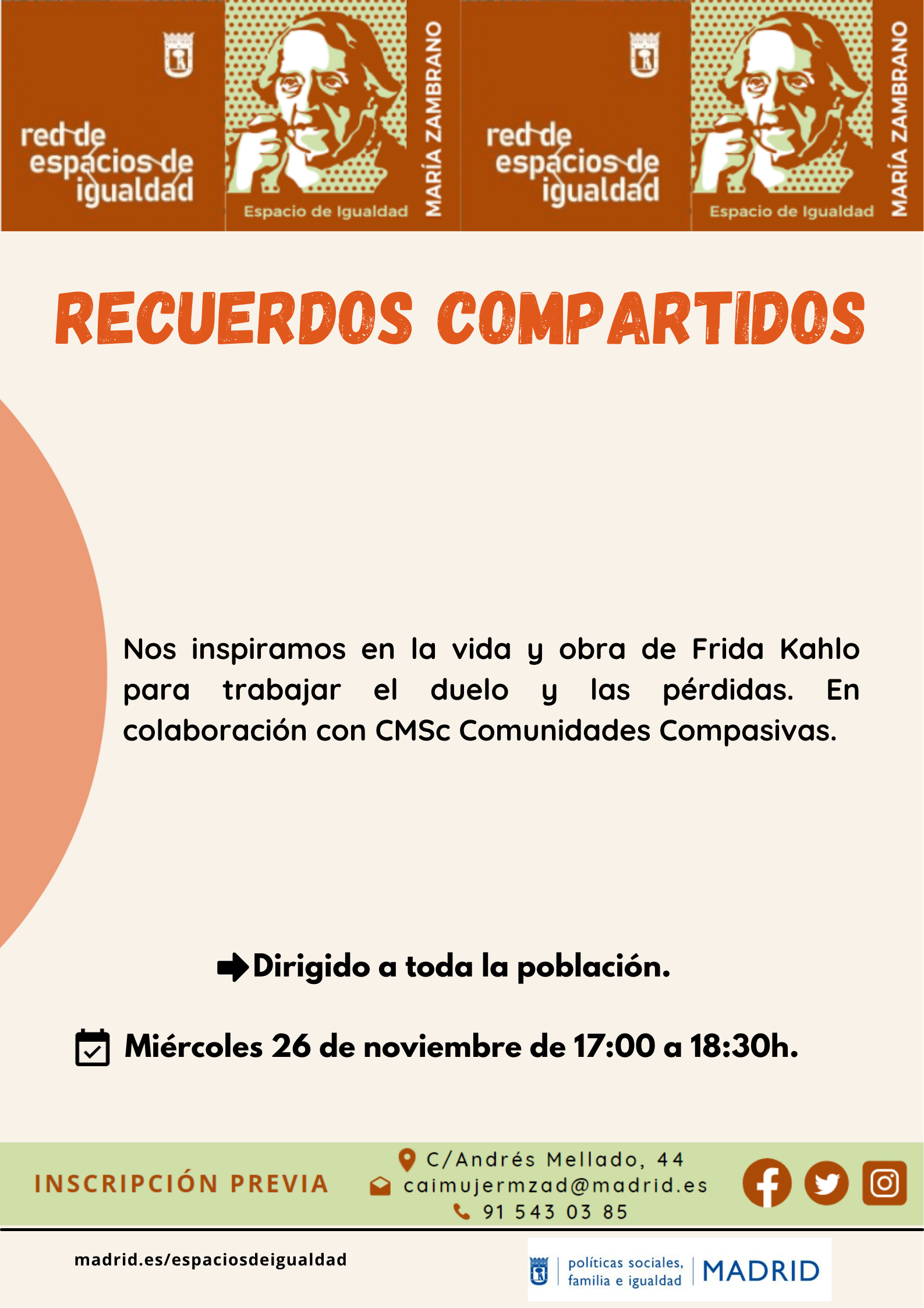 cartel con la información publicada en web