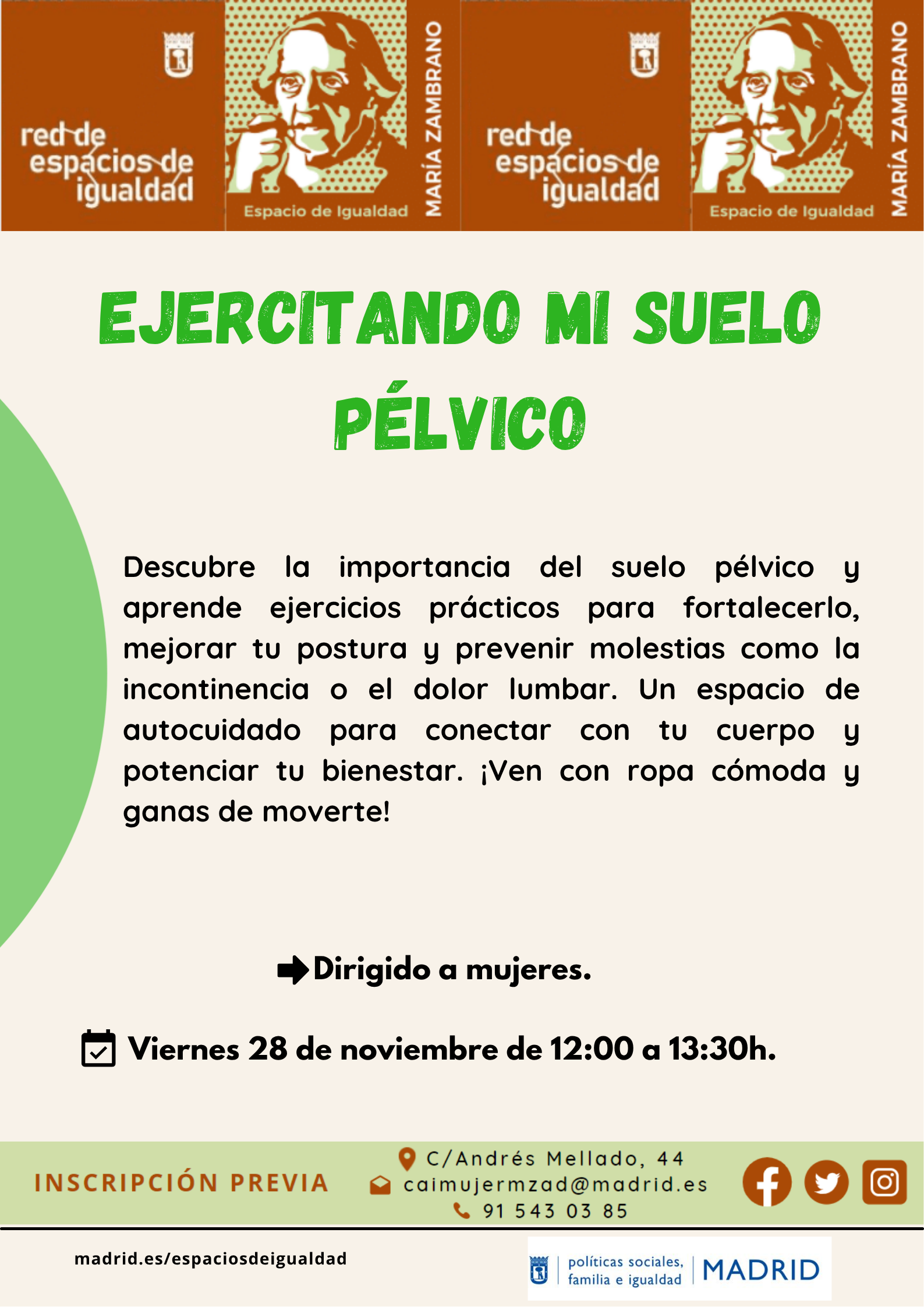 Cartel con el texto contenido en web