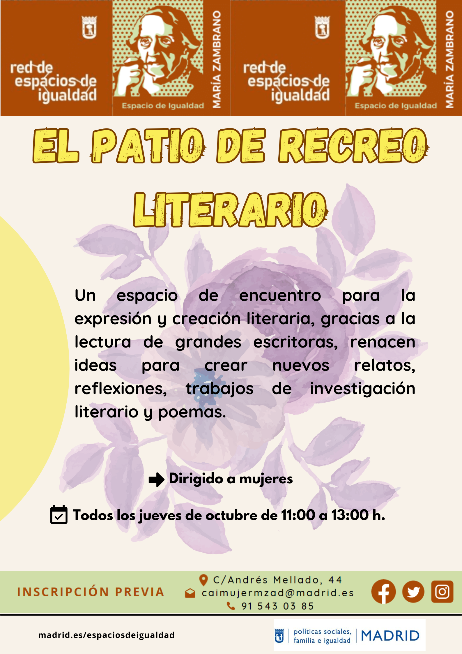 Cartel con texto contenido en la web