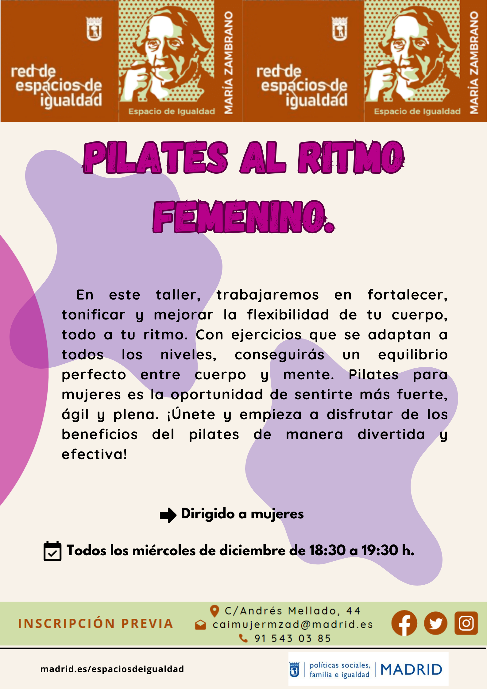 Cartel con el texto contenido en web