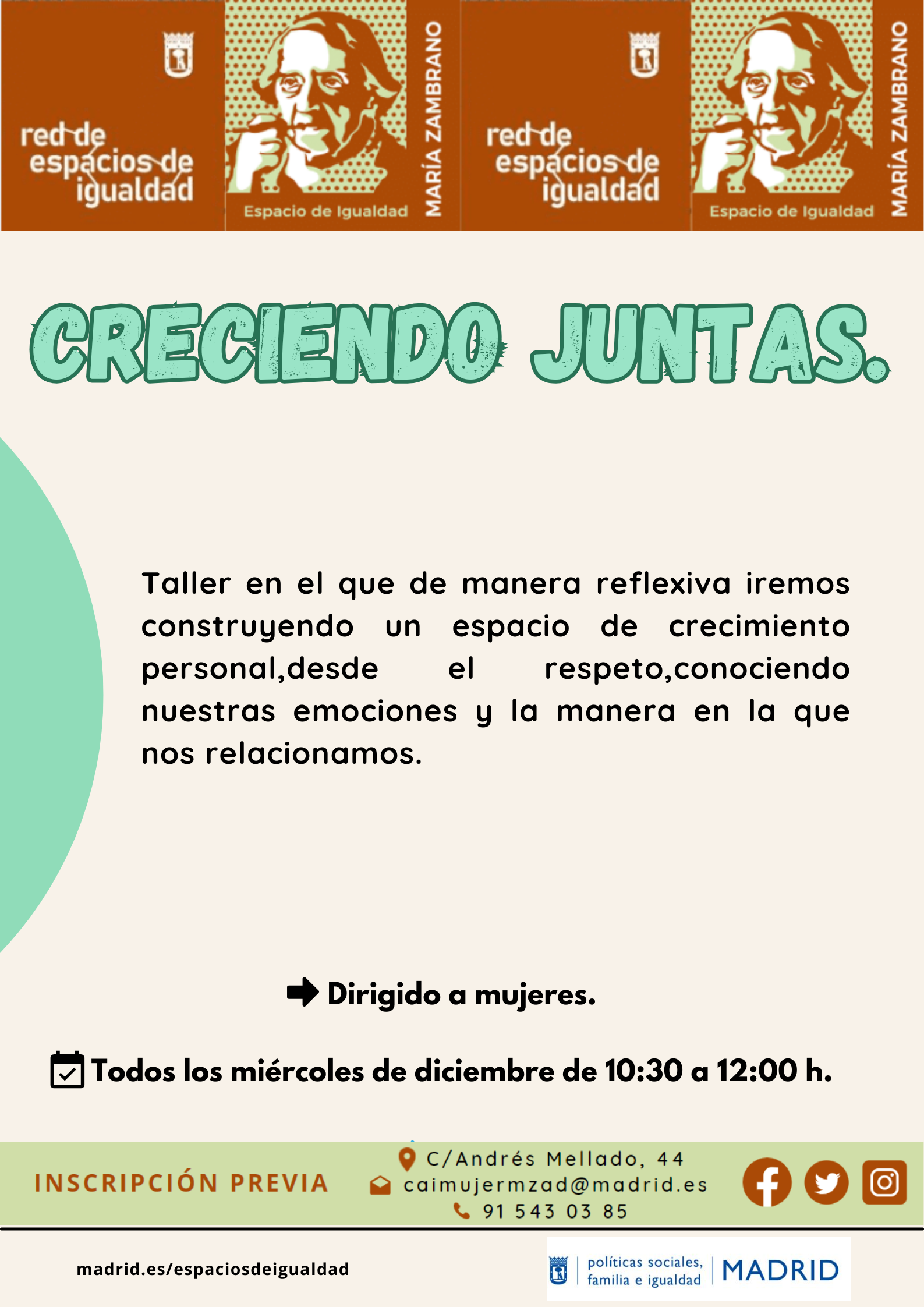 cartel con la misma información que lo publicado en web