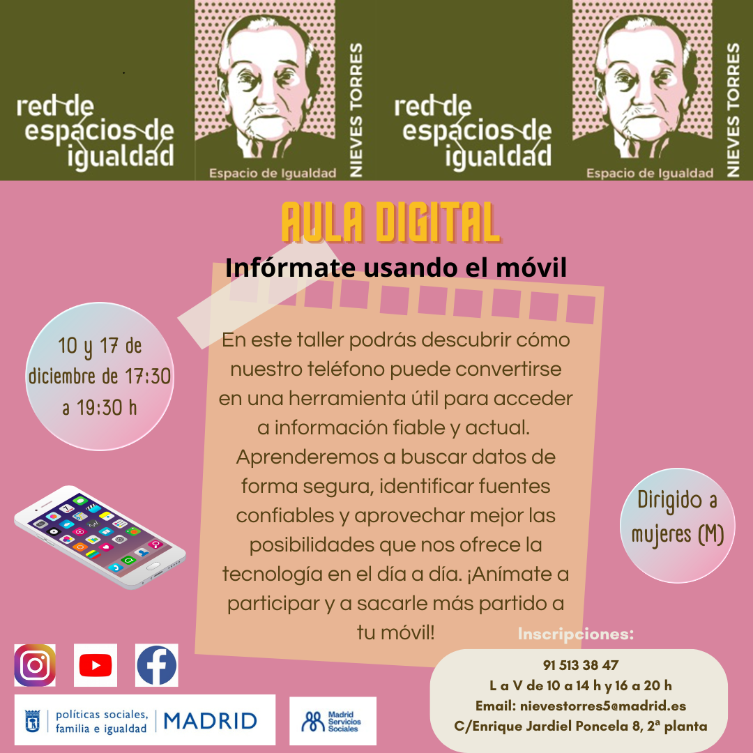 Cartel con el texto contenido en web