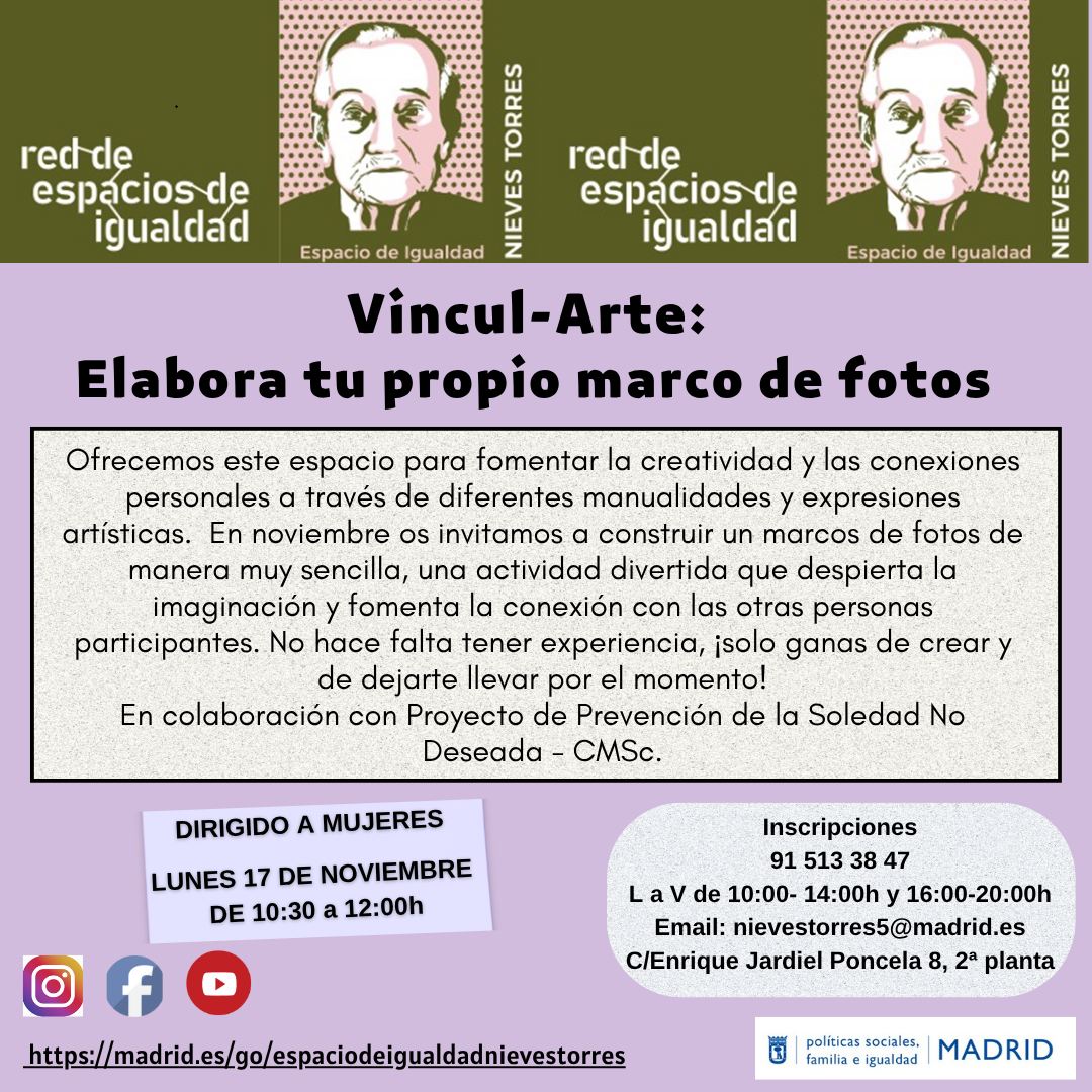 Taller de encuentro y manualidades. Información