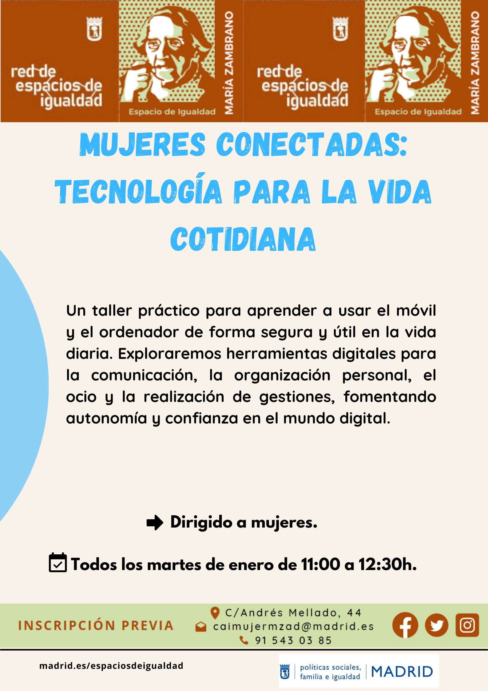 Cartel con el texto contenido en web