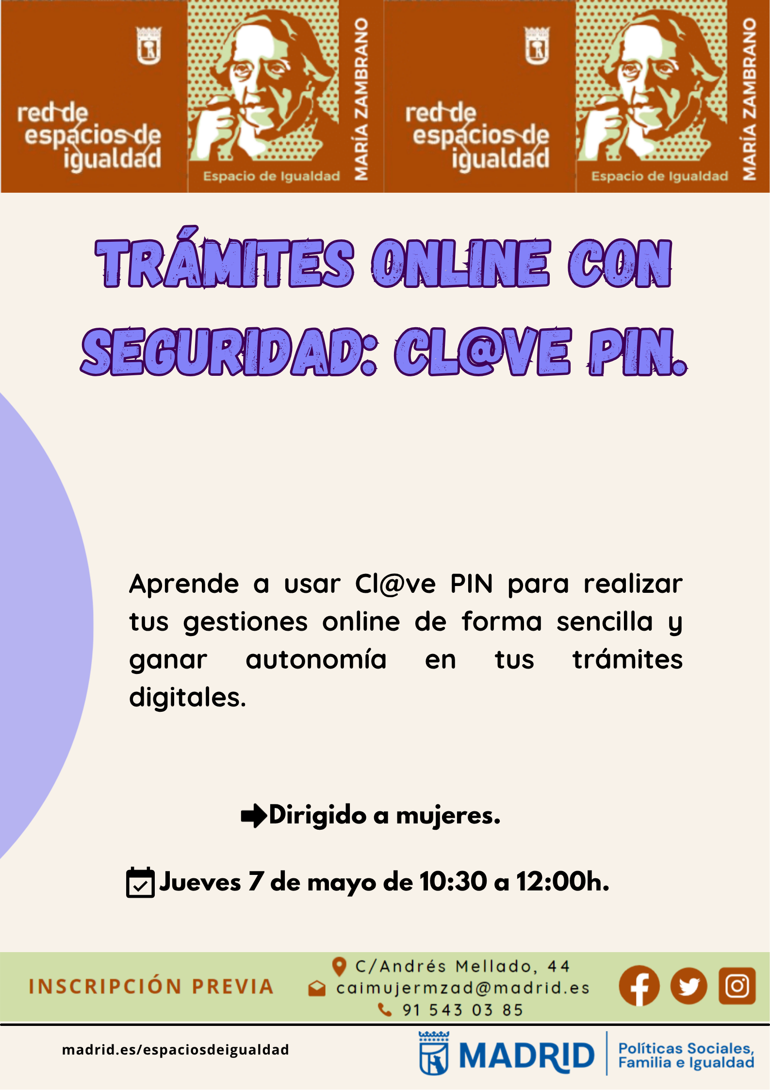 Cartel con el texto contenido en web